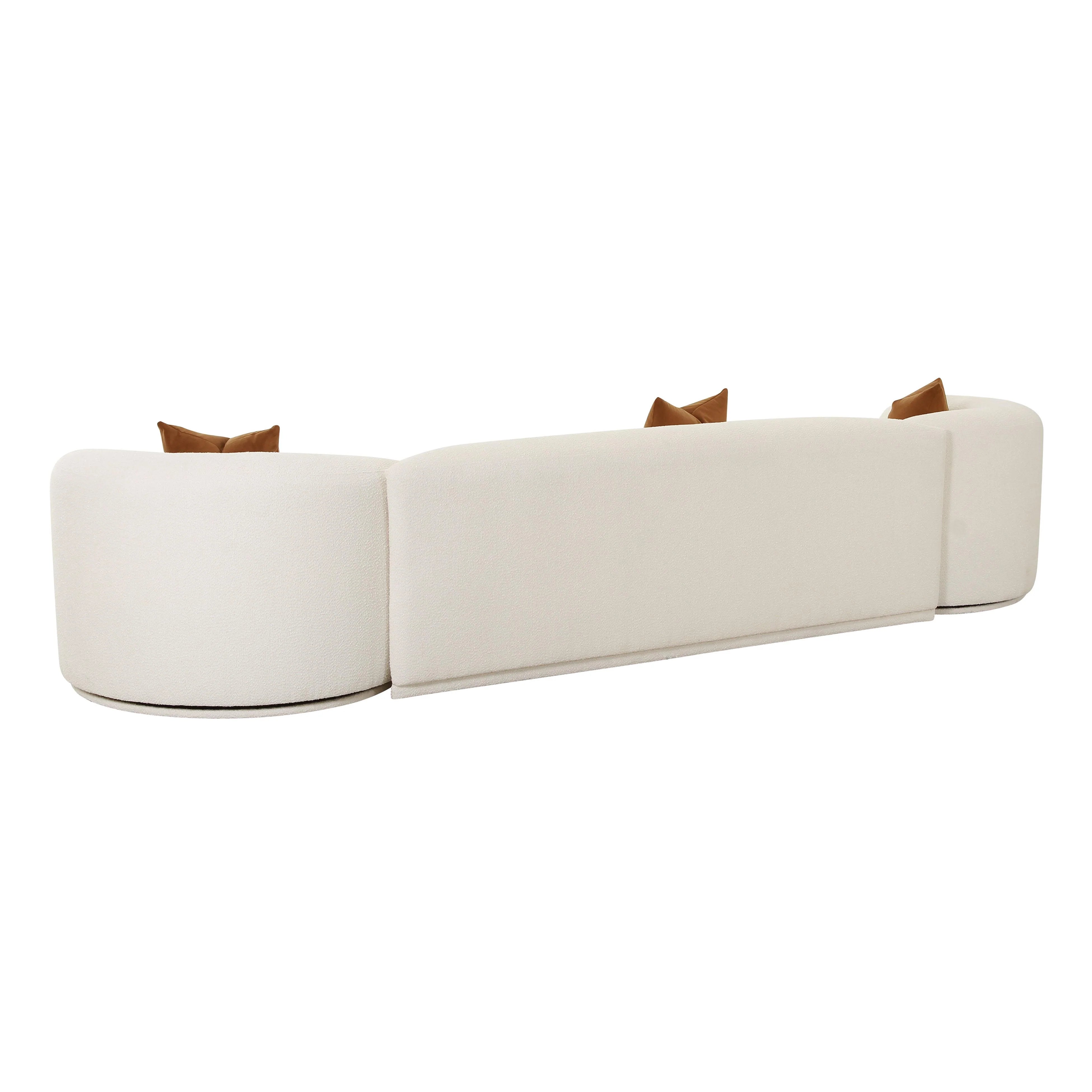 Canapé modulaire 3 pièces Boucle crème Fickle
