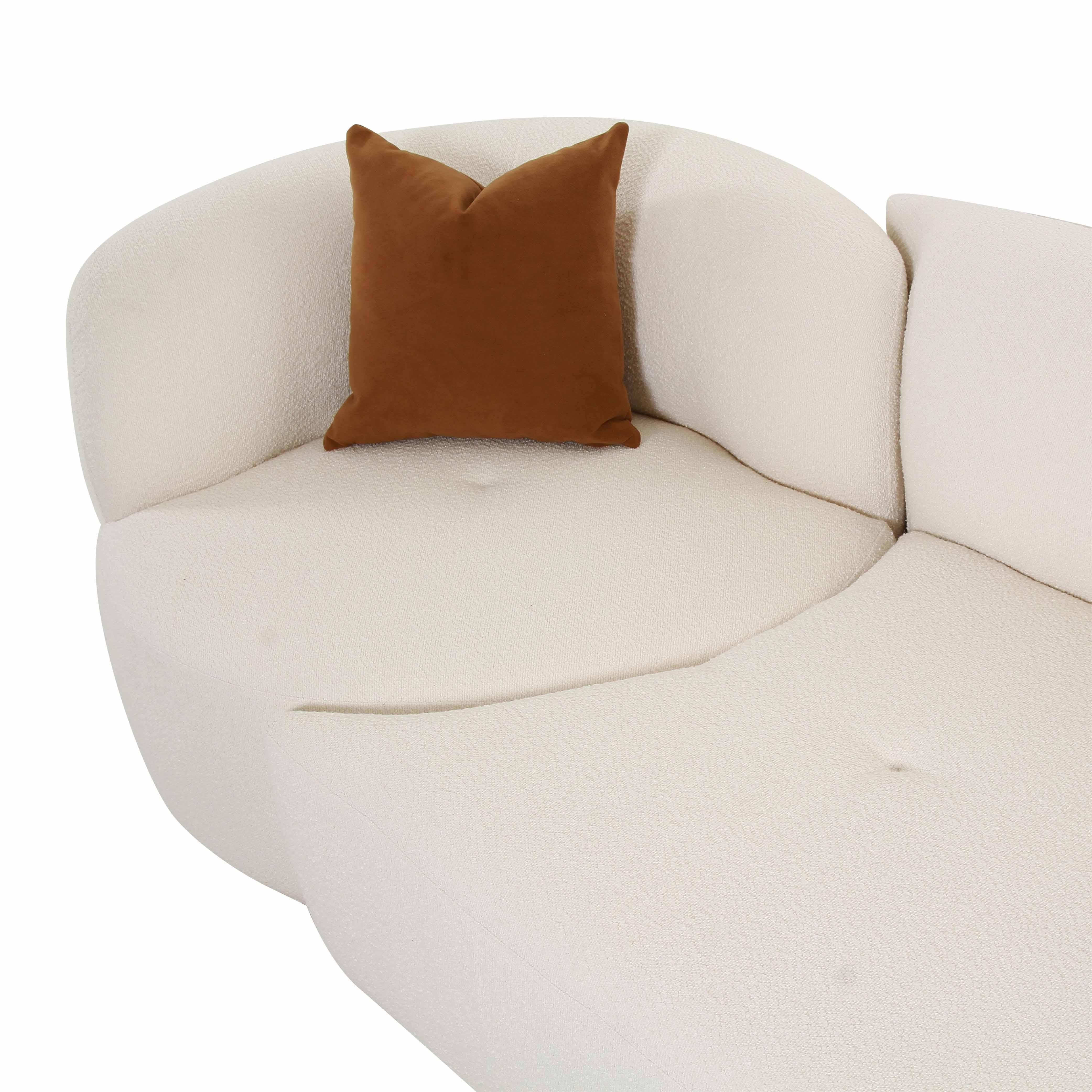 Canapé modulaire 3 pièces Boucle crème Fickle