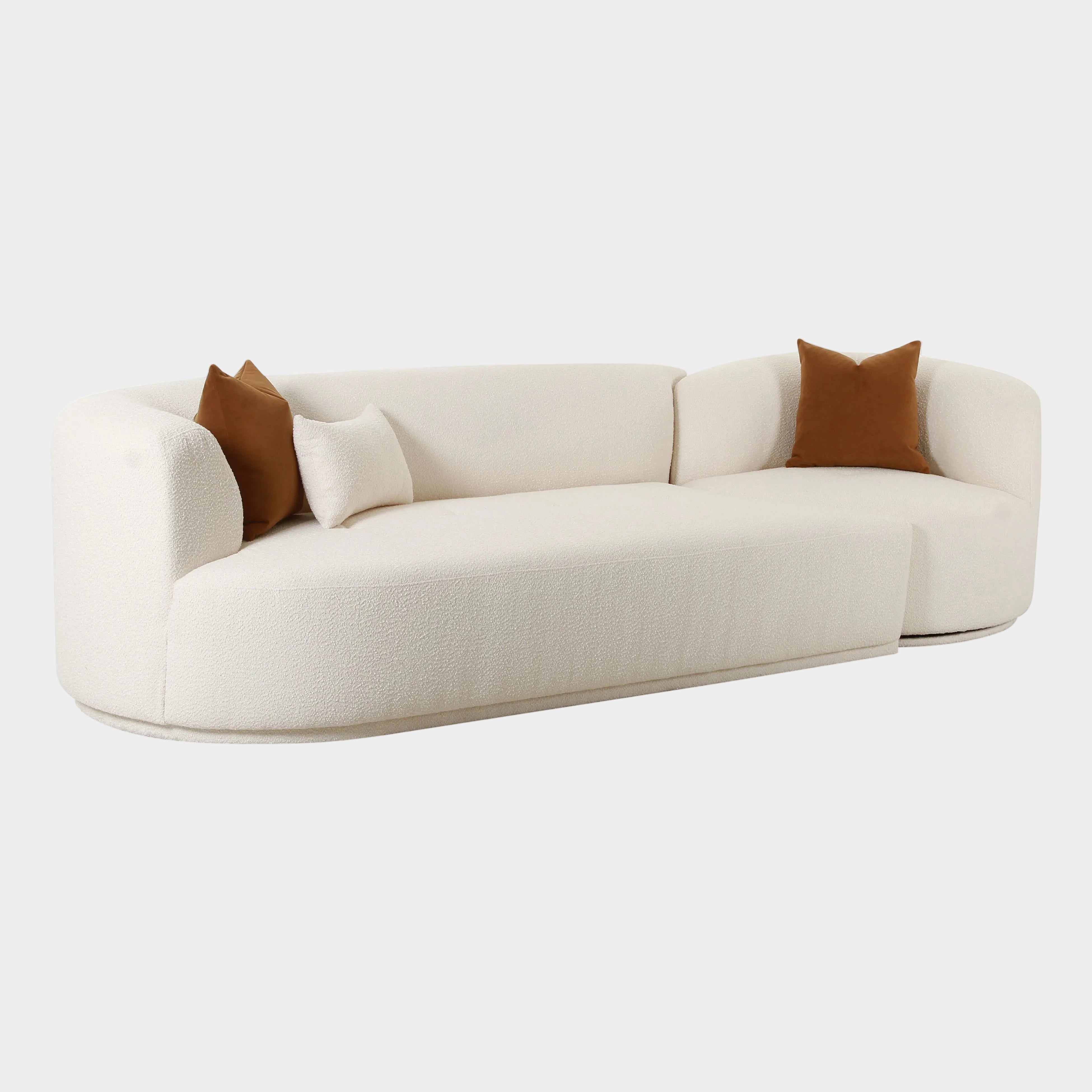 Canapé modulaire 2 pièces Boucle crème Fickle