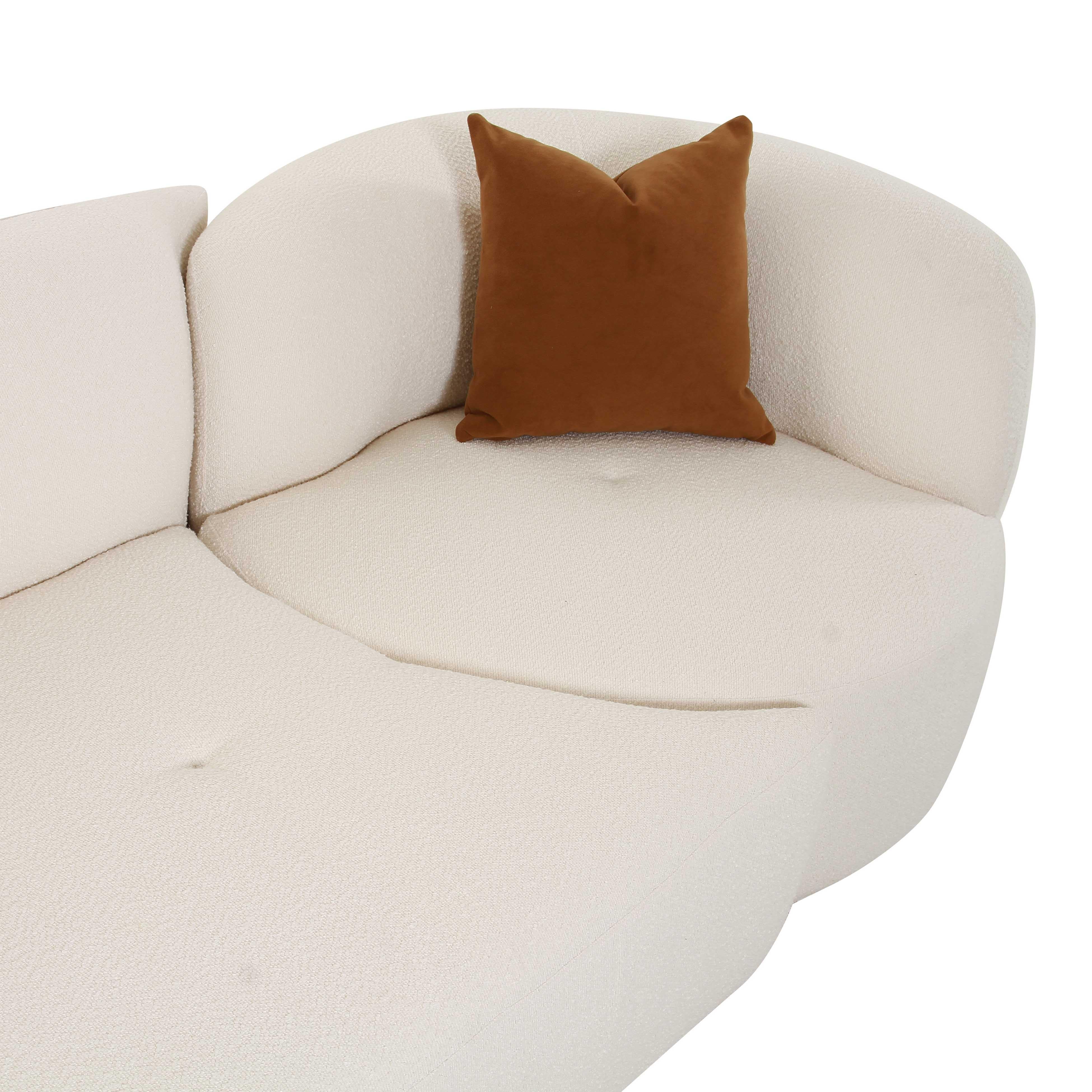 Canapé modulaire 2 pièces Boucle crème Fickle