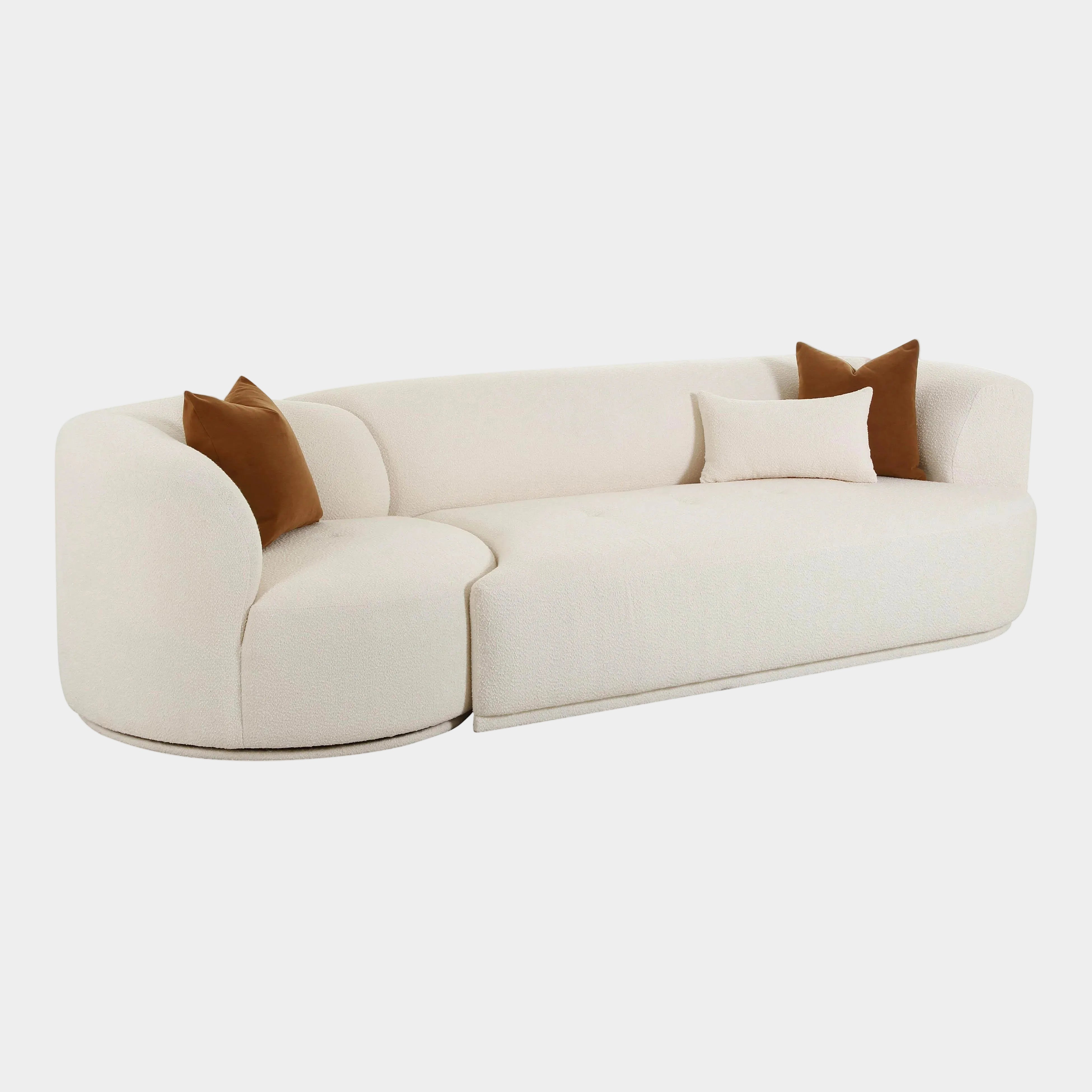 Fickle Cream Performance Boucle 2-Piece Modular Sofa