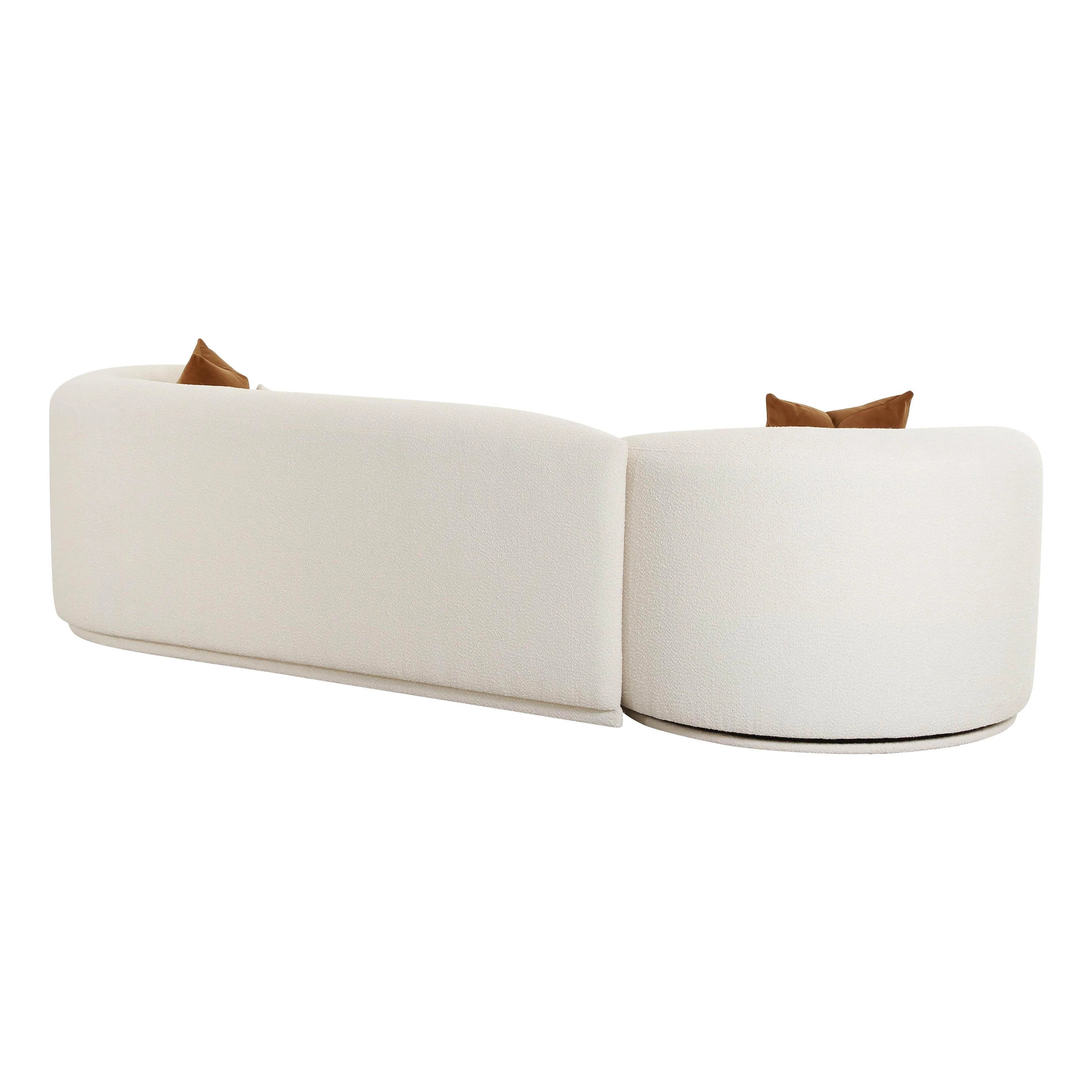 Canapé modulaire 2 pièces Boucle crème Fickle