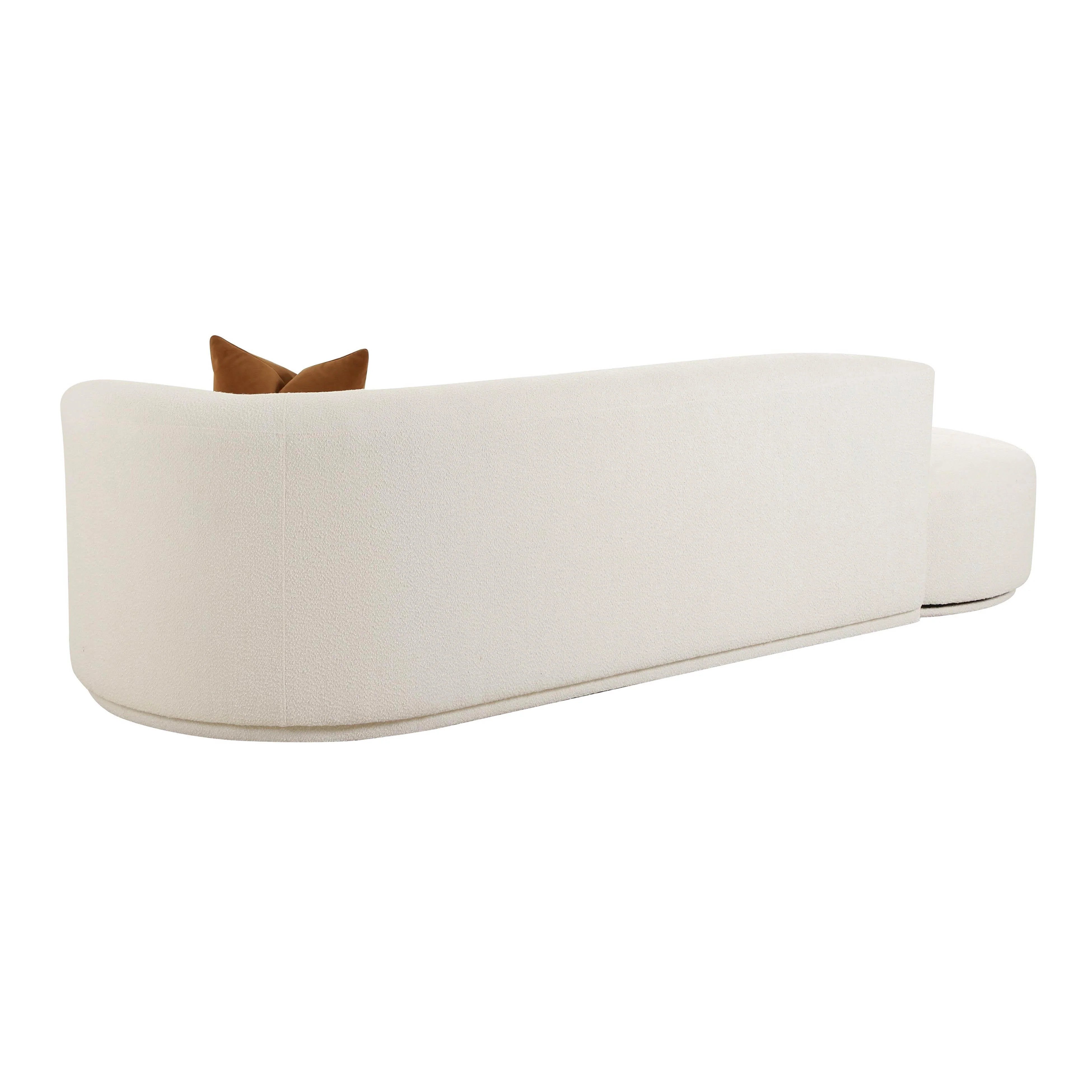 Canapé modulaire avec méridienne 2 pièces Fickle crème Boucle