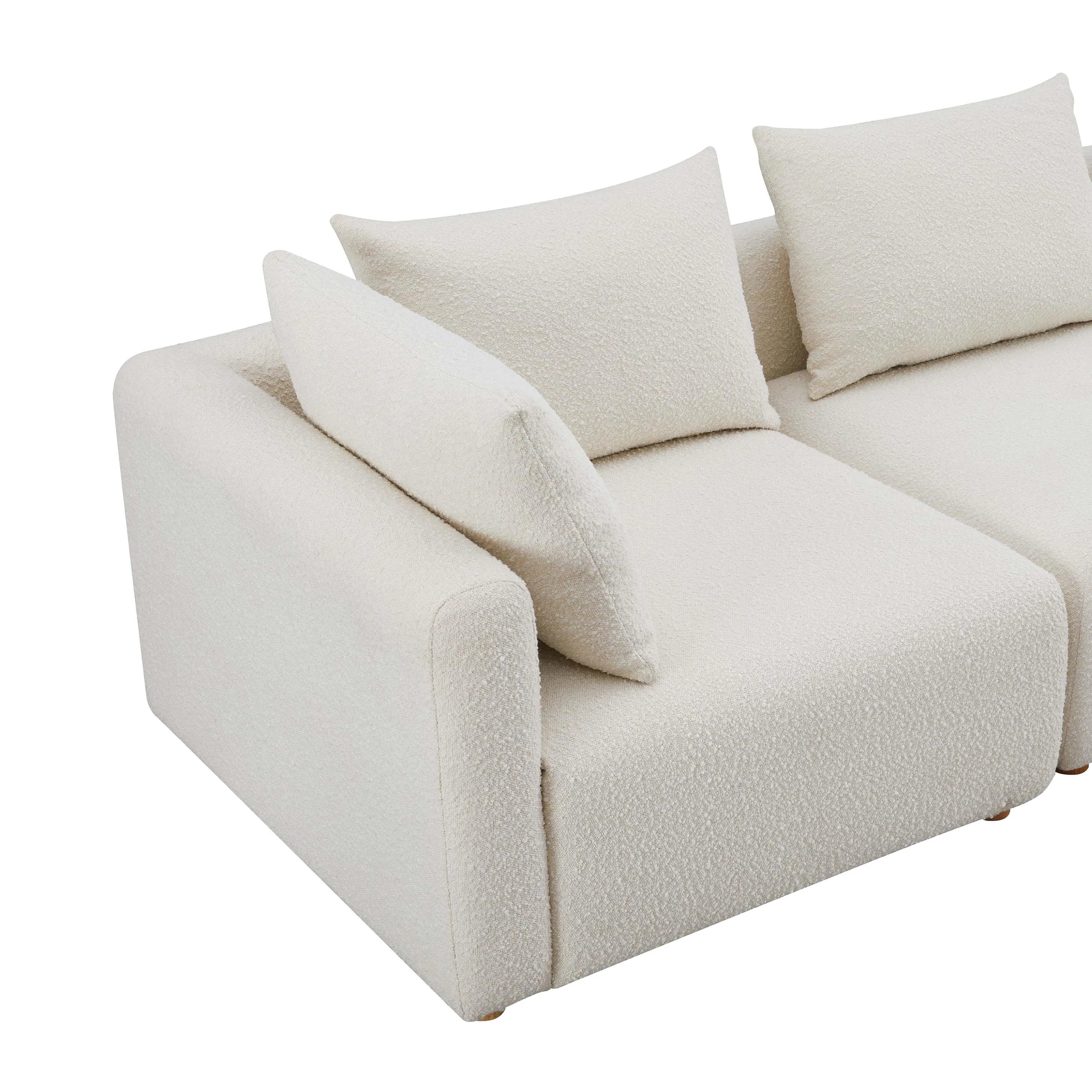 Hangover 4-Piece Cream Performance Boucle Modular Sectional