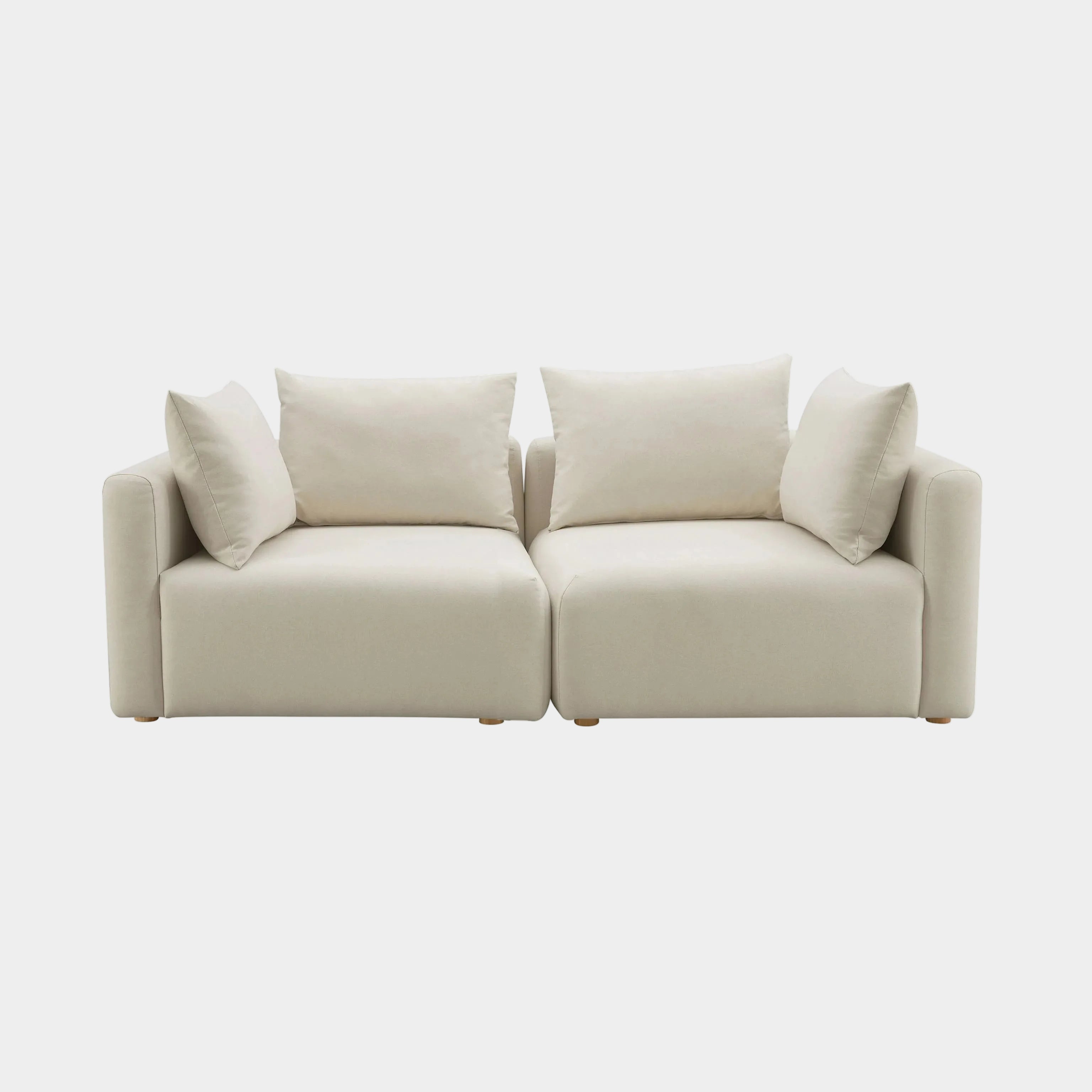 Hangover 81" Cream Performance Linen Loveseat