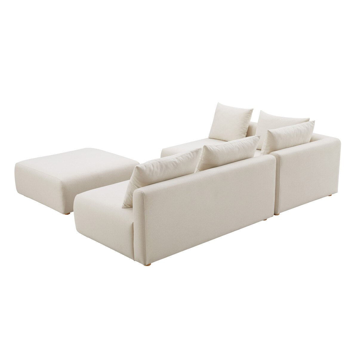 Chaise sectionnelle modulaire 4 pièces Hangover Cream Performance Linen
