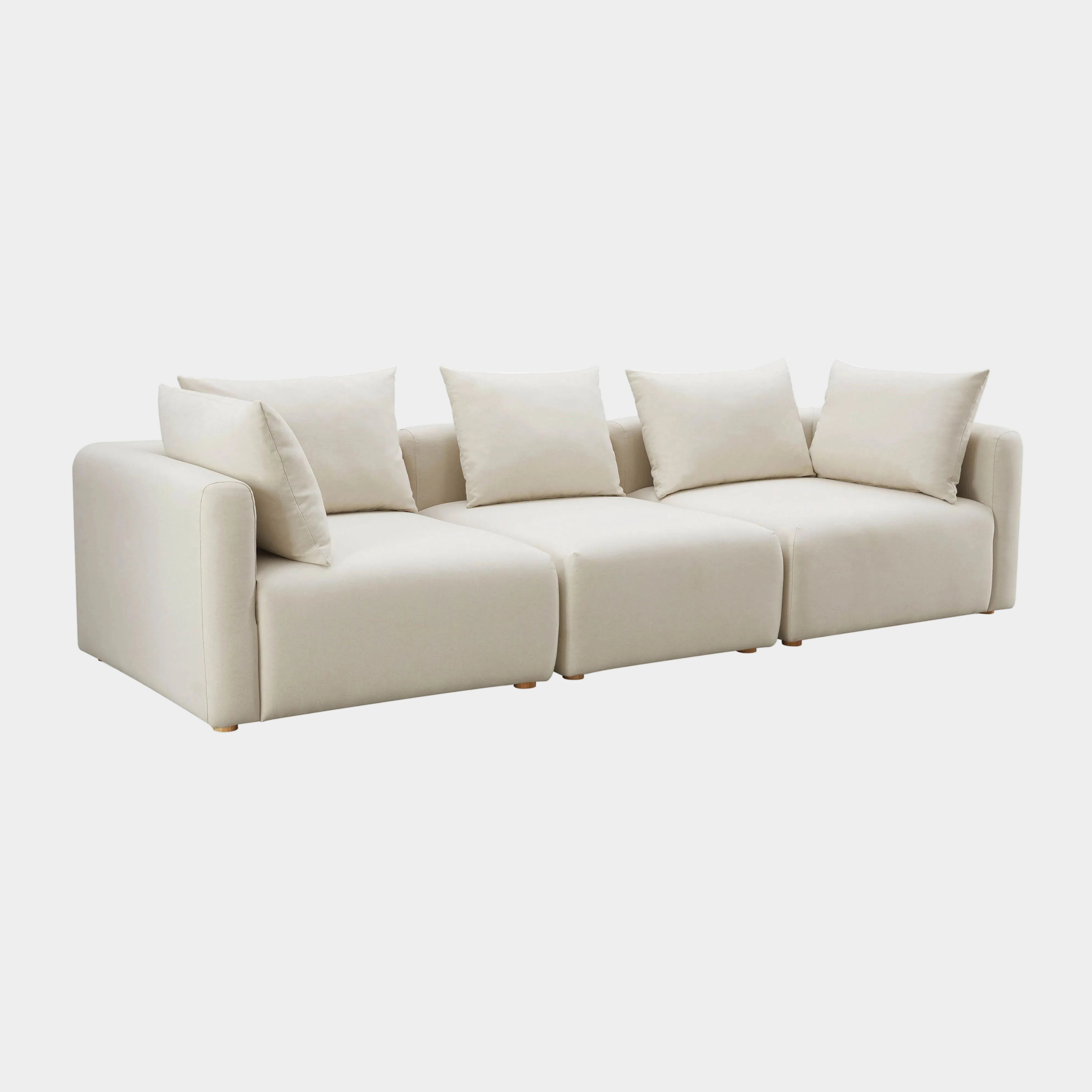 Hangover 112.5" Cream Performance Linen Sofa