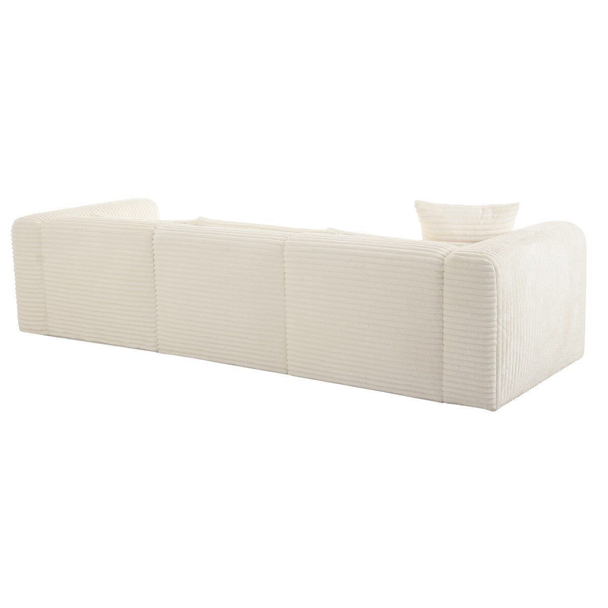 Canapé modulable RAF surdimensionné en velours côtelé crème Tarra Fluffy