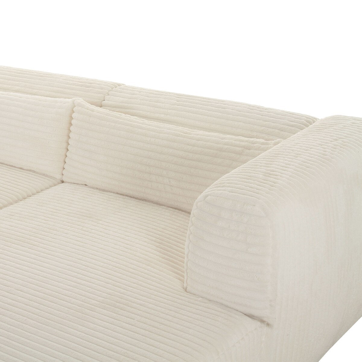 Canapé modulable RAF surdimensionné en velours côtelé crème Tarra Fluffy