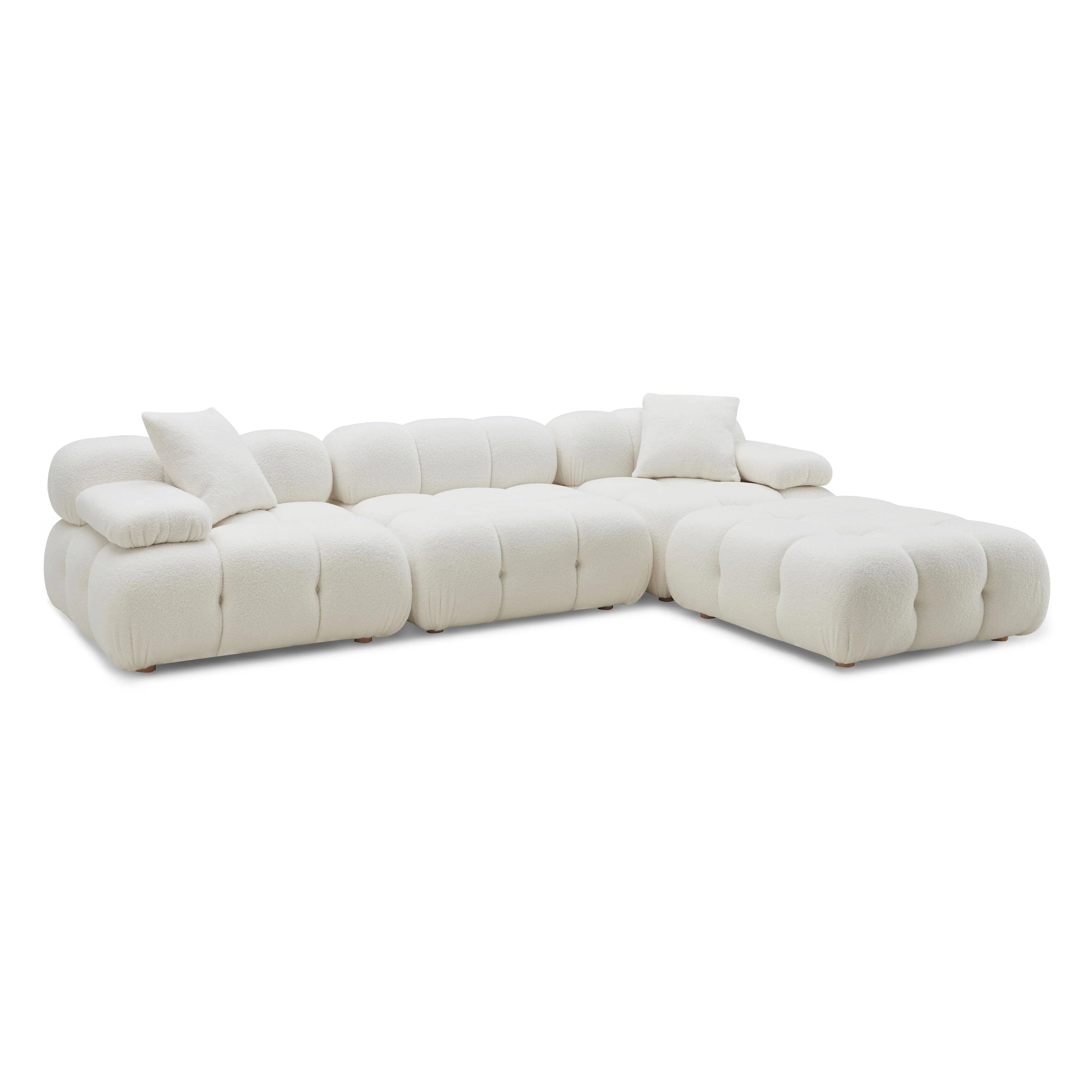 Calliope 4-Piece Performance Vegan Shearling Modular Sectional