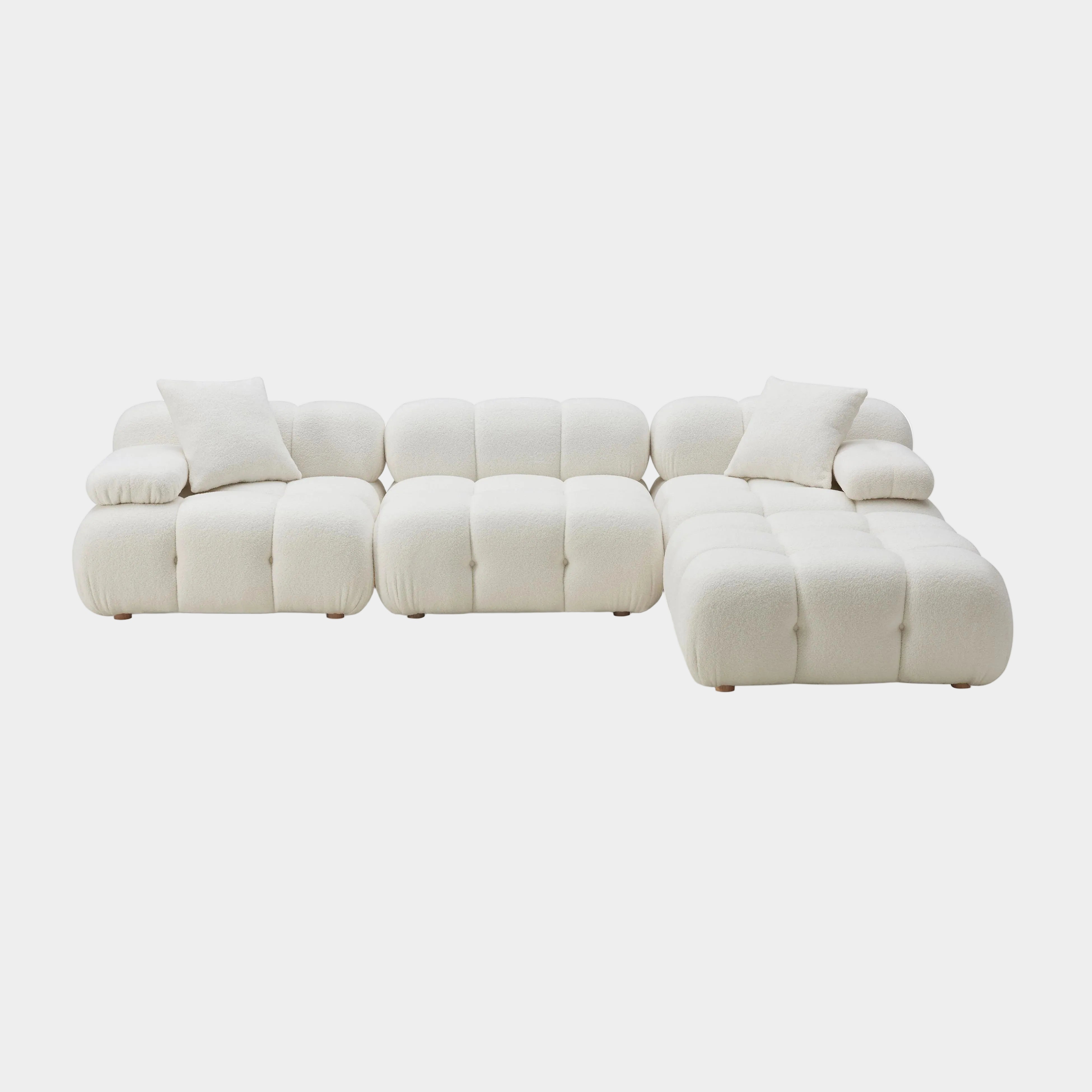Calliope 4-Piece Performance Vegan Shearling Modular Sectional