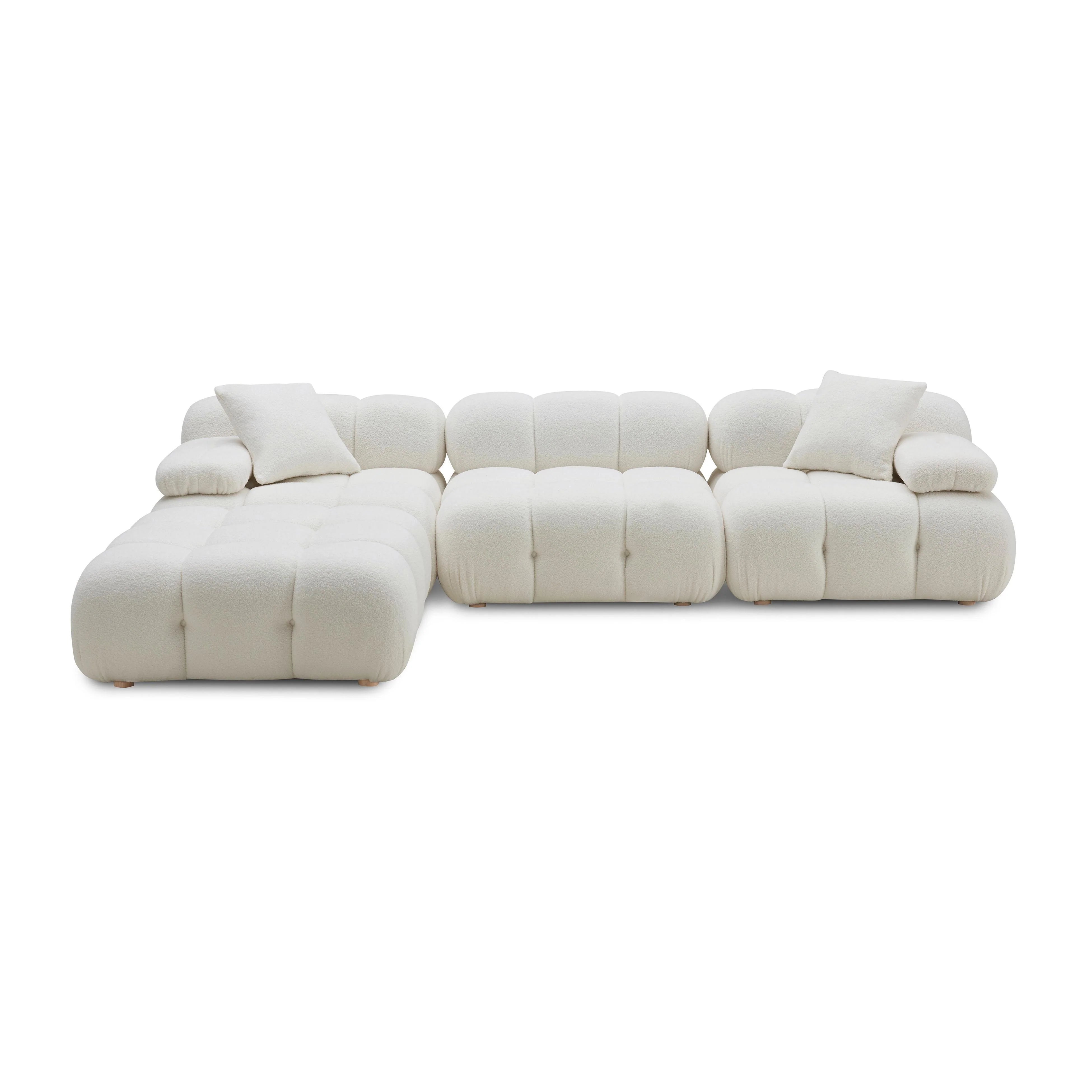 Calliope 4-Piece Performance Vegan Shearling Modular Sectional