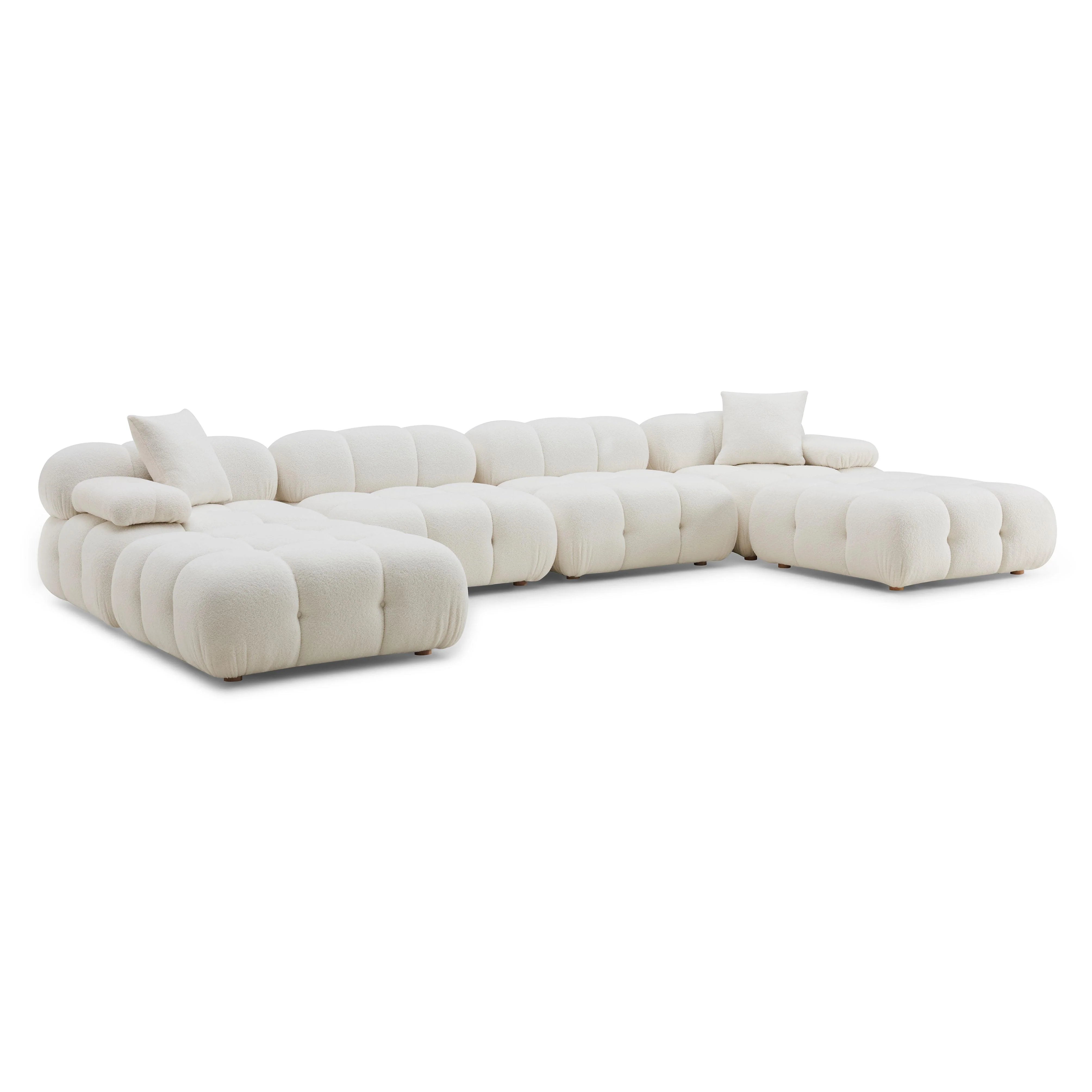 Calliope 6-piece Performance Vegan Shearling Modular U-Sectional