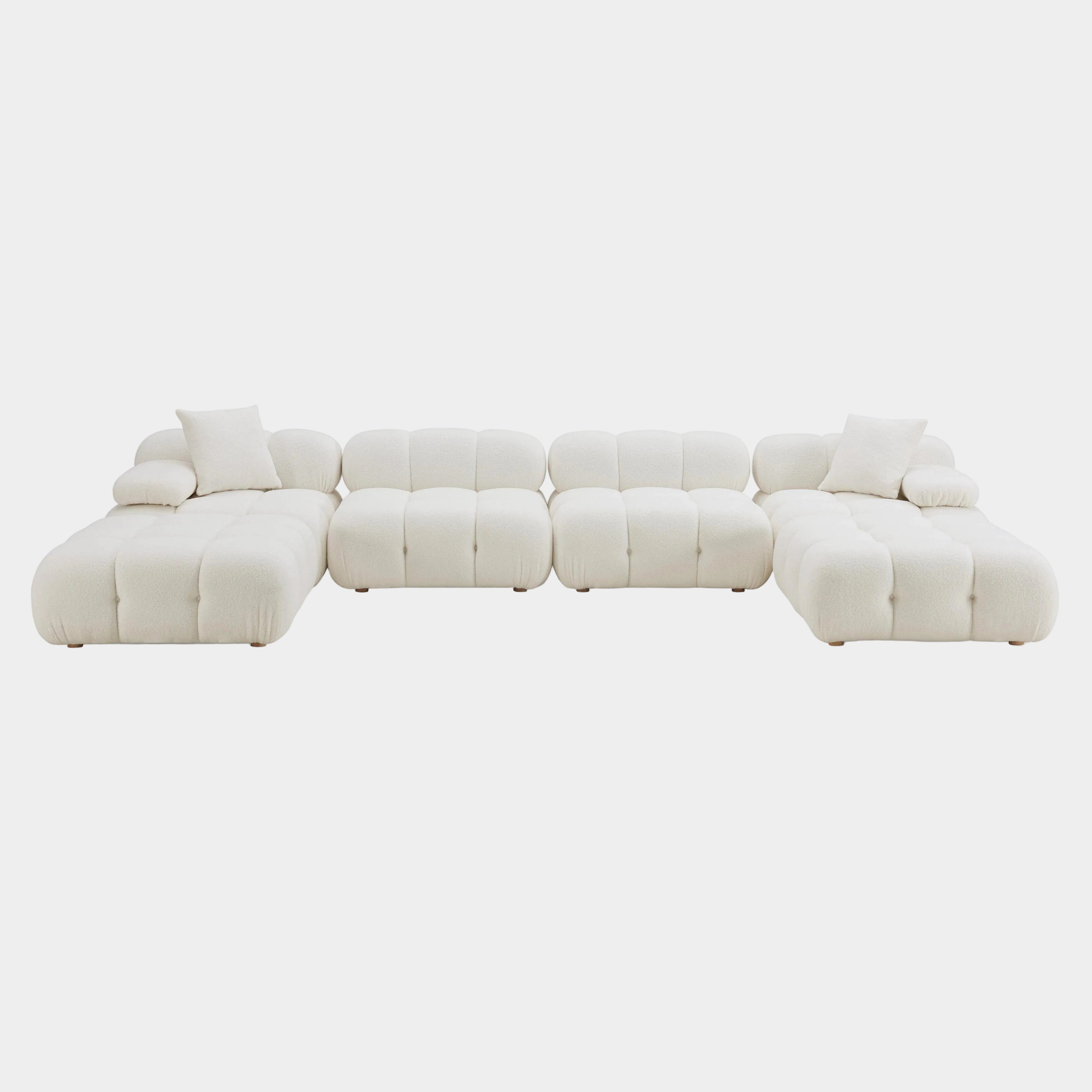 Calliope 6-piece Performance Vegan Shearling Modular U-Sectional