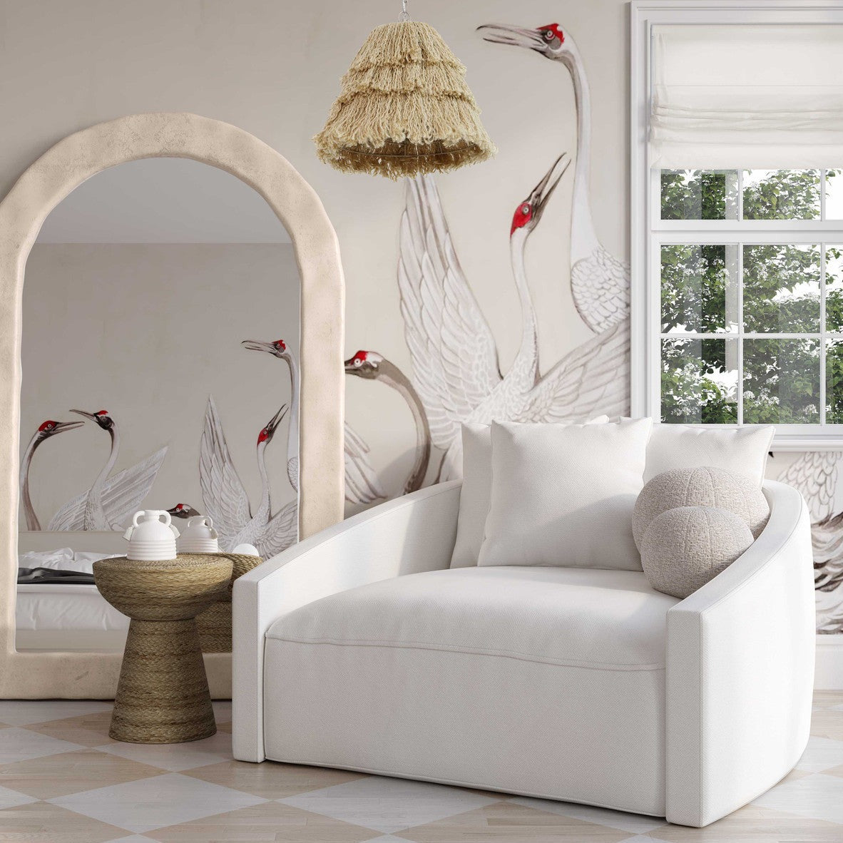 Hanim Cream Linen Daybed