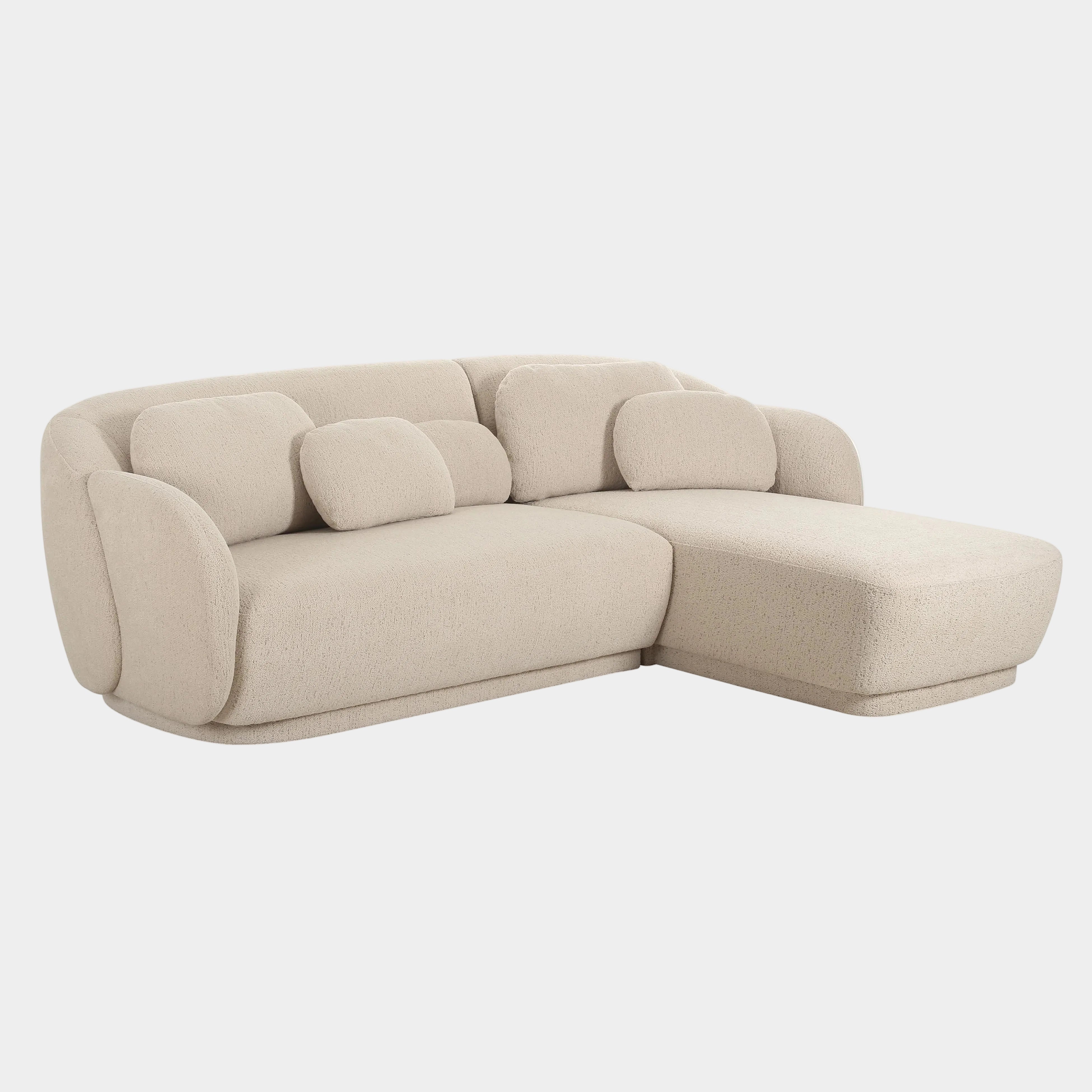 Misty 2-Piece Cream Performance Boucle L-Shaped Sectional