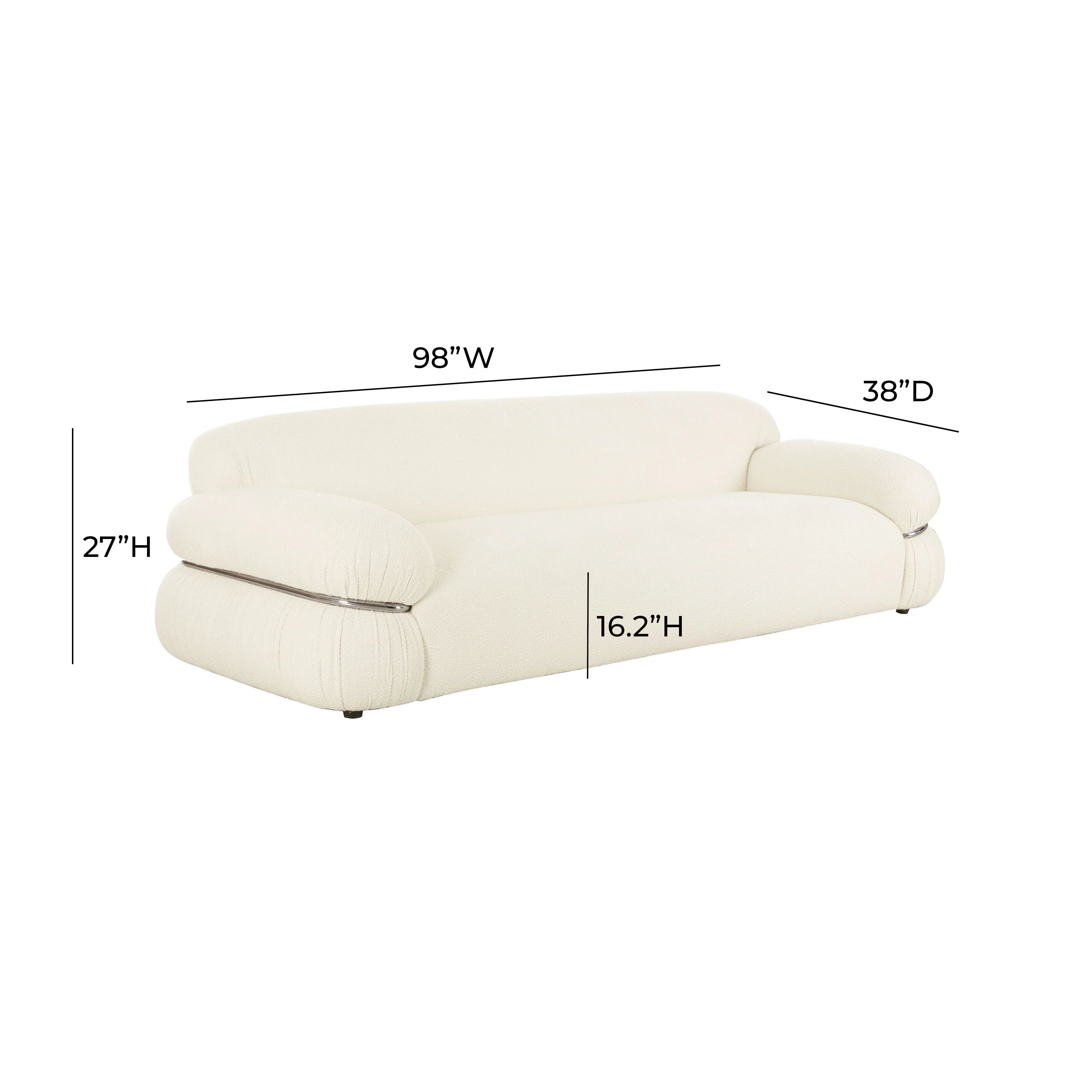 Canapé Leyla en tissu bouclé crème