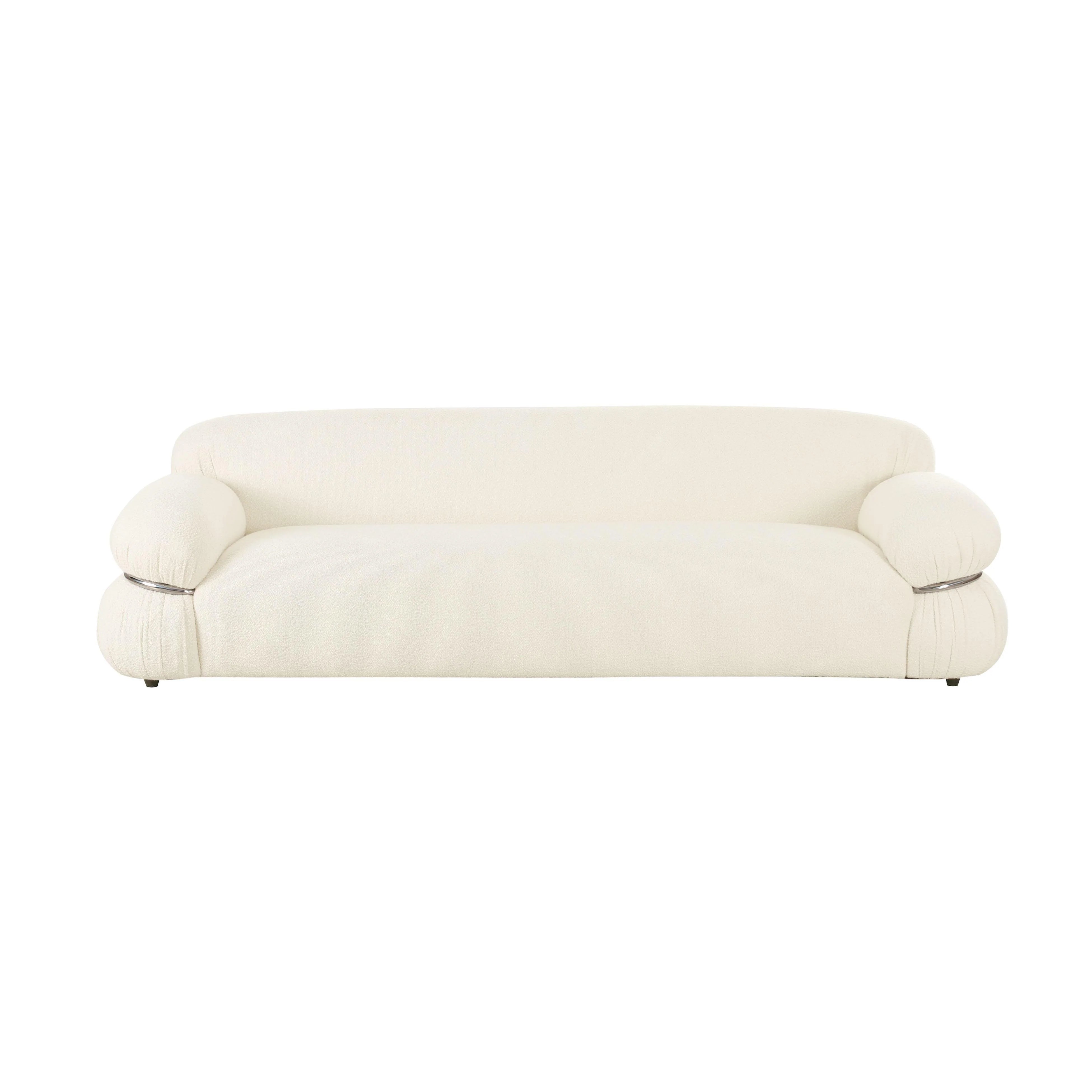 Canapé Leyla en tissu bouclé crème
