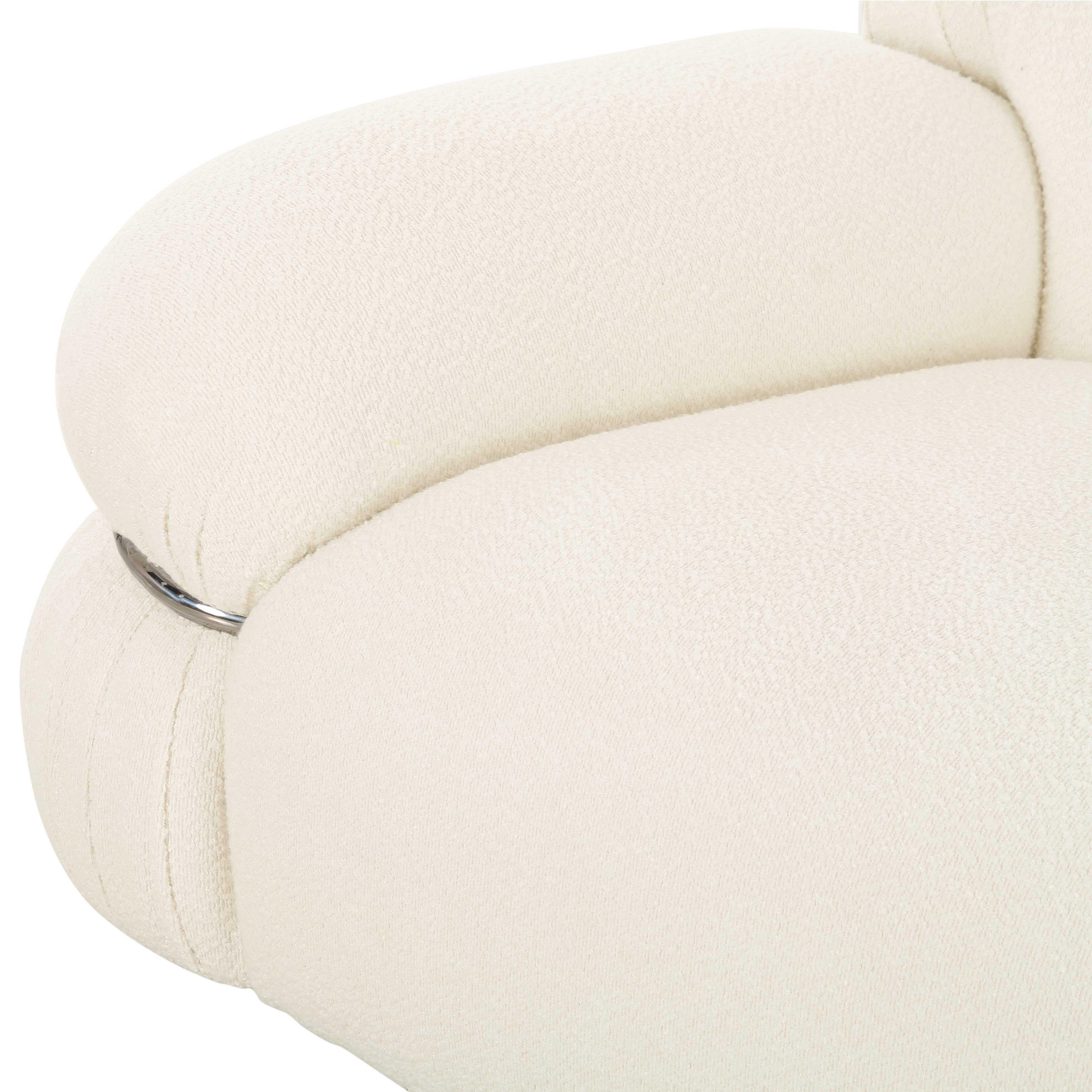 Canapé Leyla en tissu bouclé crème