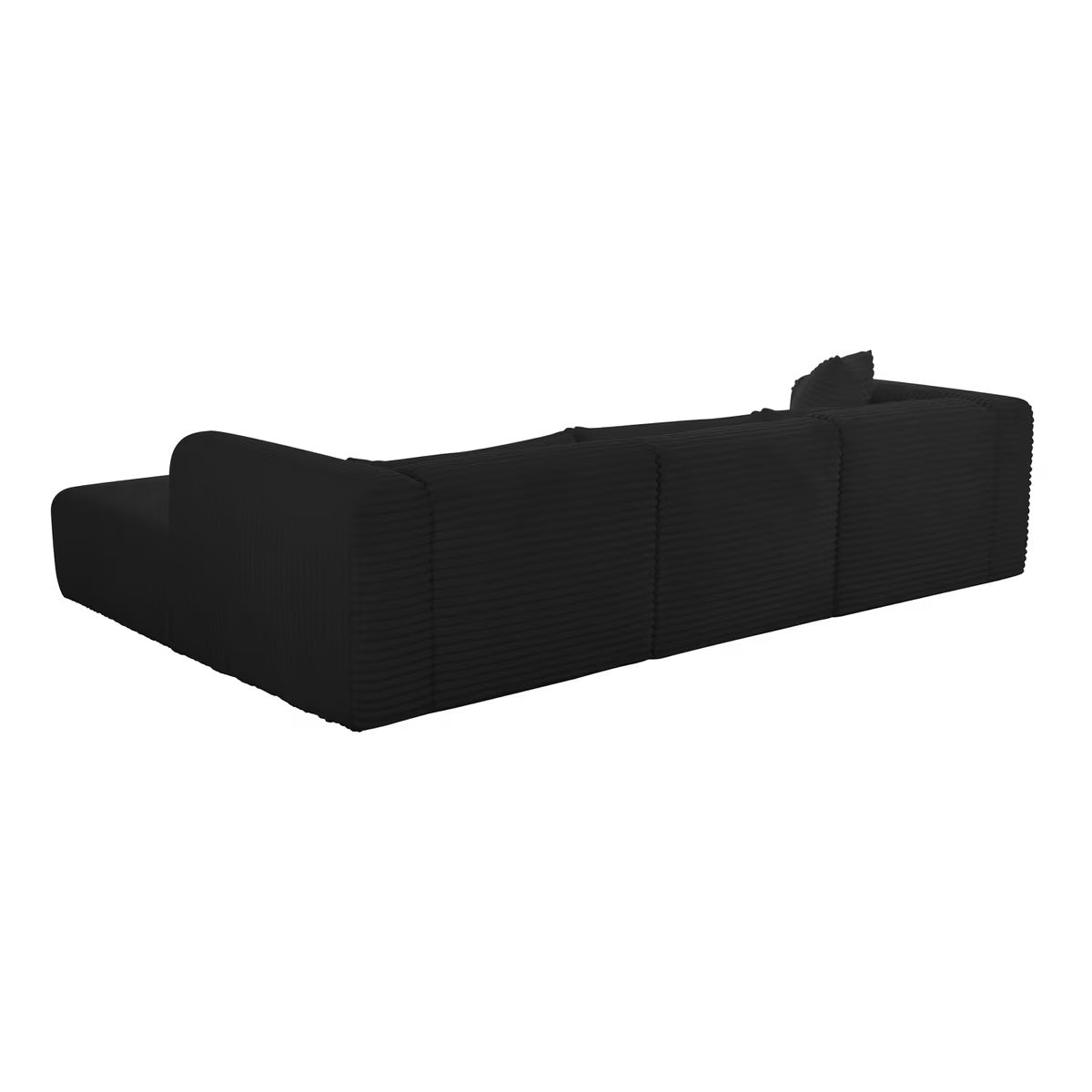 Canapé modulable RAF surdimensionné en velours côtelé noir Tarra Fluffy