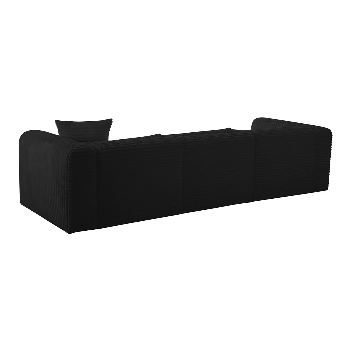Canapé modulable RAF surdimensionné en velours côtelé noir Tarra Fluffy