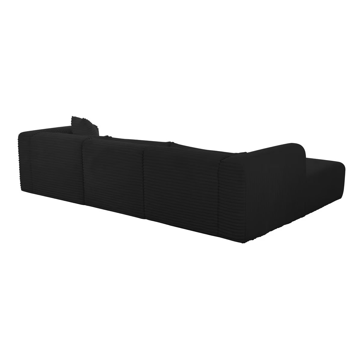 Canapé modulaire LAF surdimensionné en velours côtelé noir Tarra Fluffy