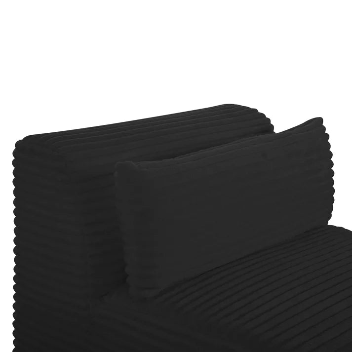 Chaise modulaire sans accoudoirs surdimensionnée en velours côtelé crème Tarra Fluffy