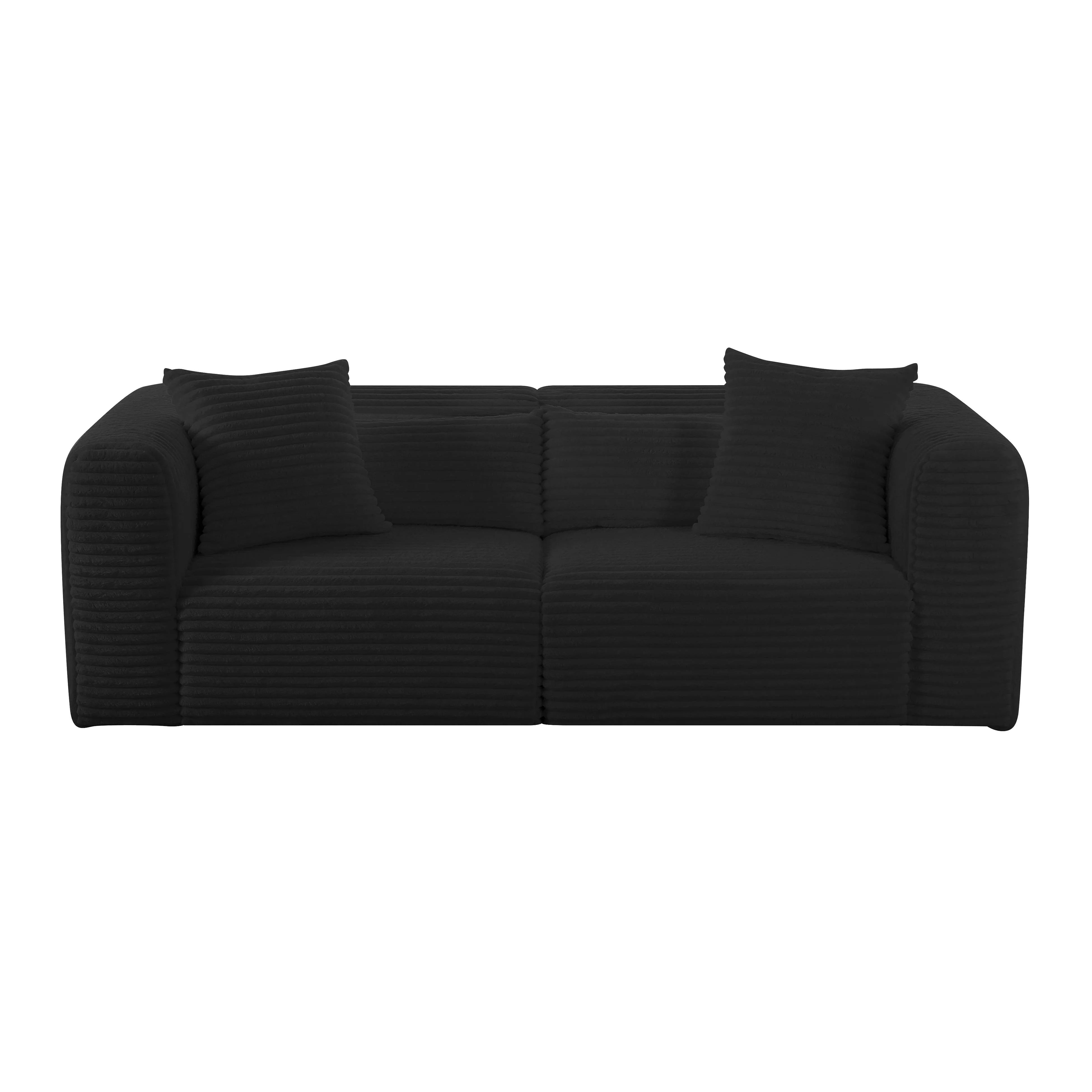 Tarra 86" Fluffy Oversized Performance Corduroy Modular Loveseat
