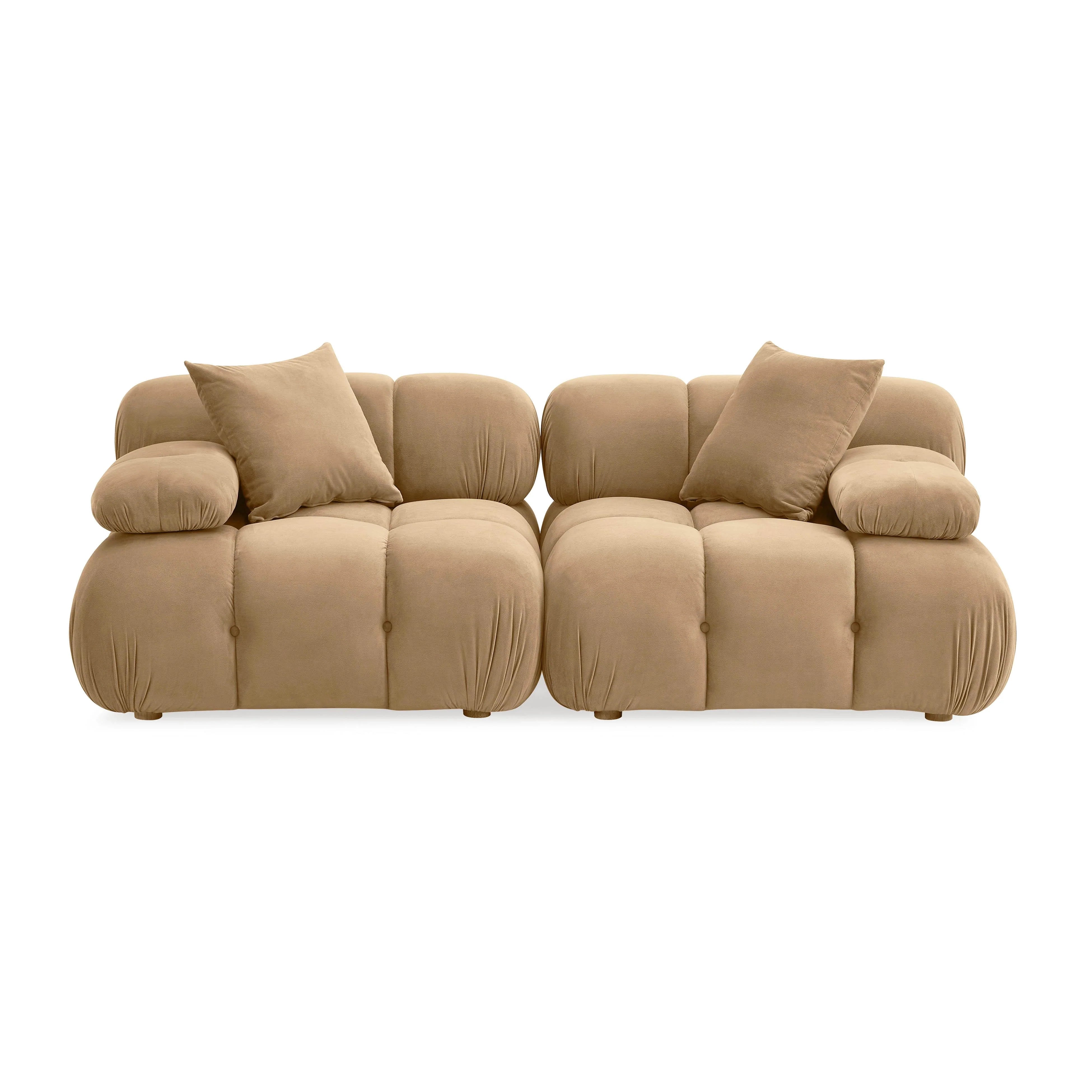 Calliope 79" Cafe Au Lait Performance Velvet Modular Loveseat