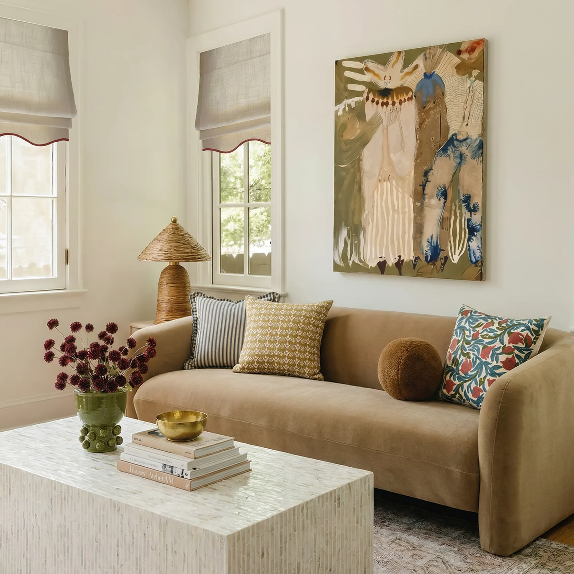 Canapé en velours Performance Lou Café Au Lait