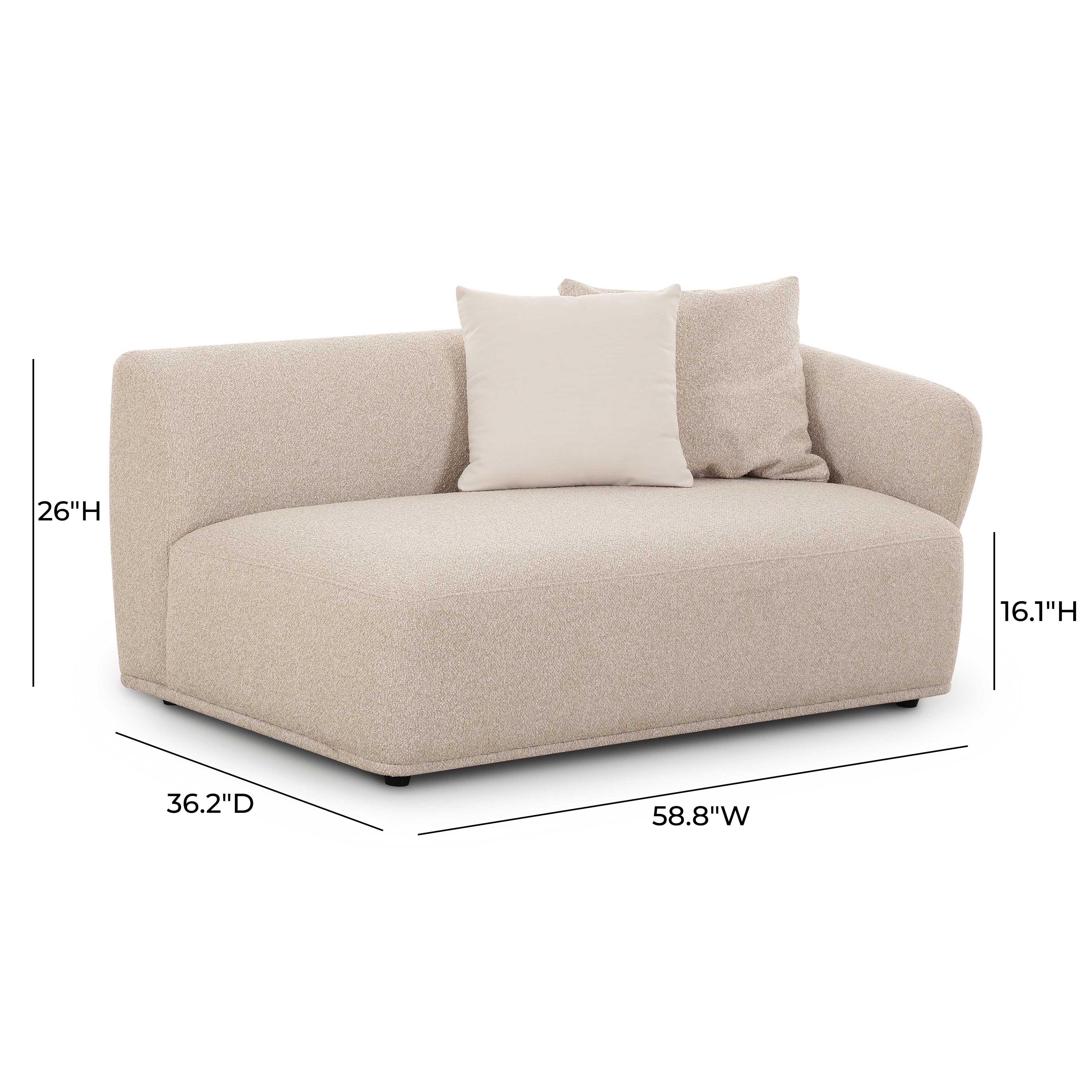 Sylvie 59" Cream Performance Boucle Arm Loveseat