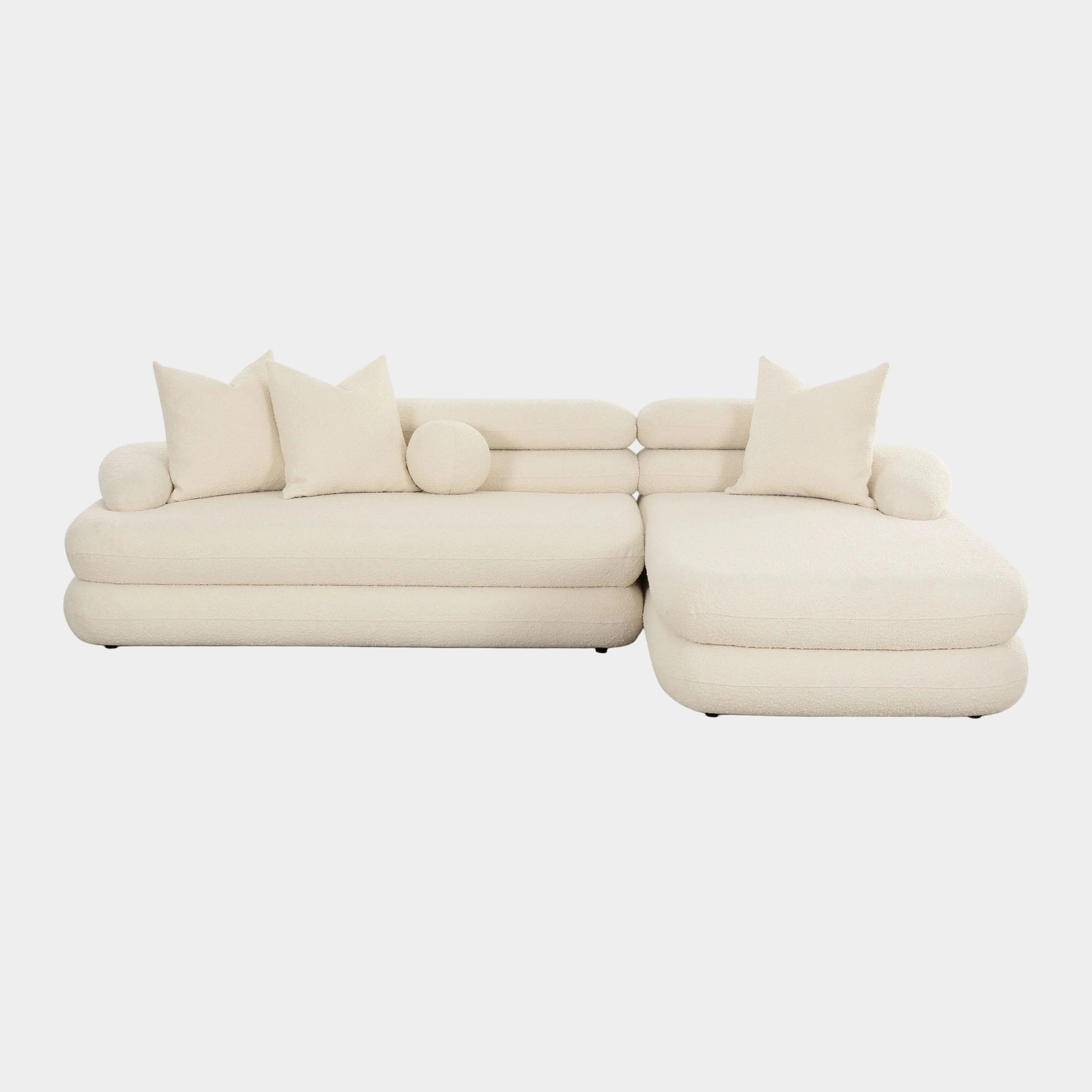 Lulu 2-Piece Cream Performance Boucle L-Shaped Sectional