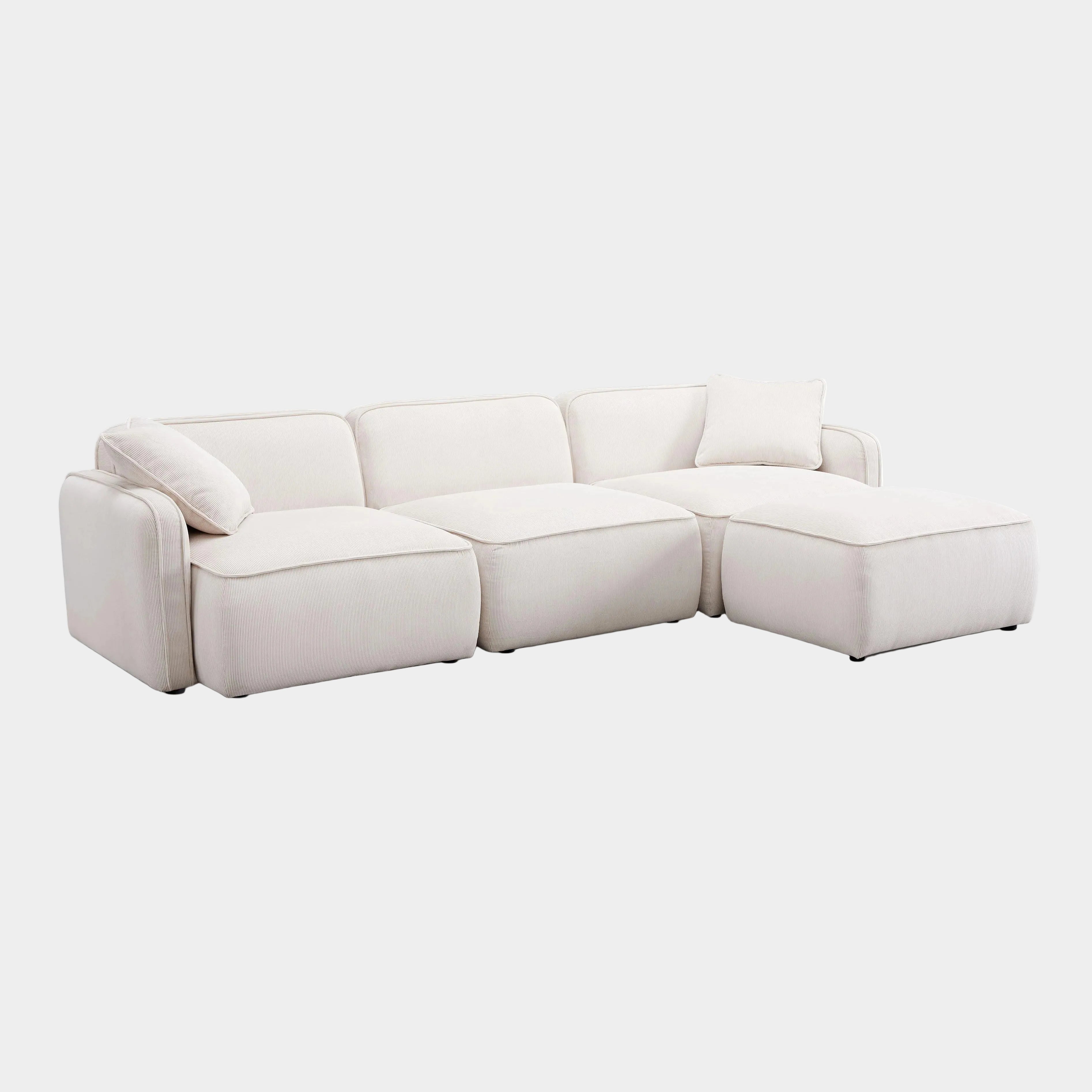 Travie 4-Piece Performance Corduroy Velvet Modular Sectional