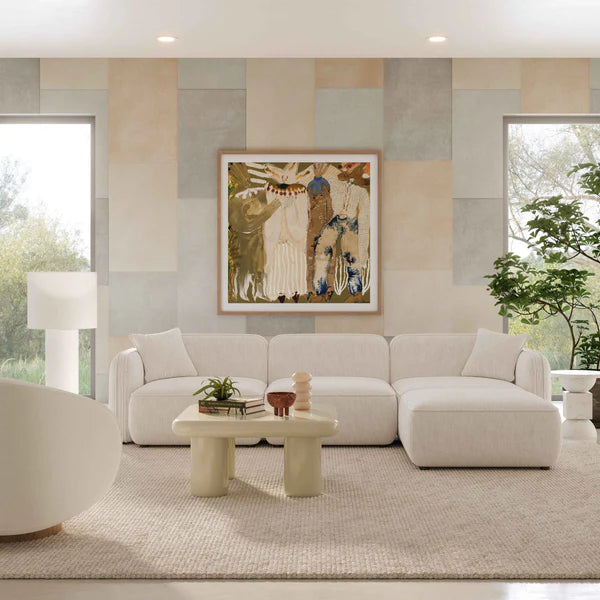 Travie Performance Corduroy Velvet 4-Piece Modular Sectional