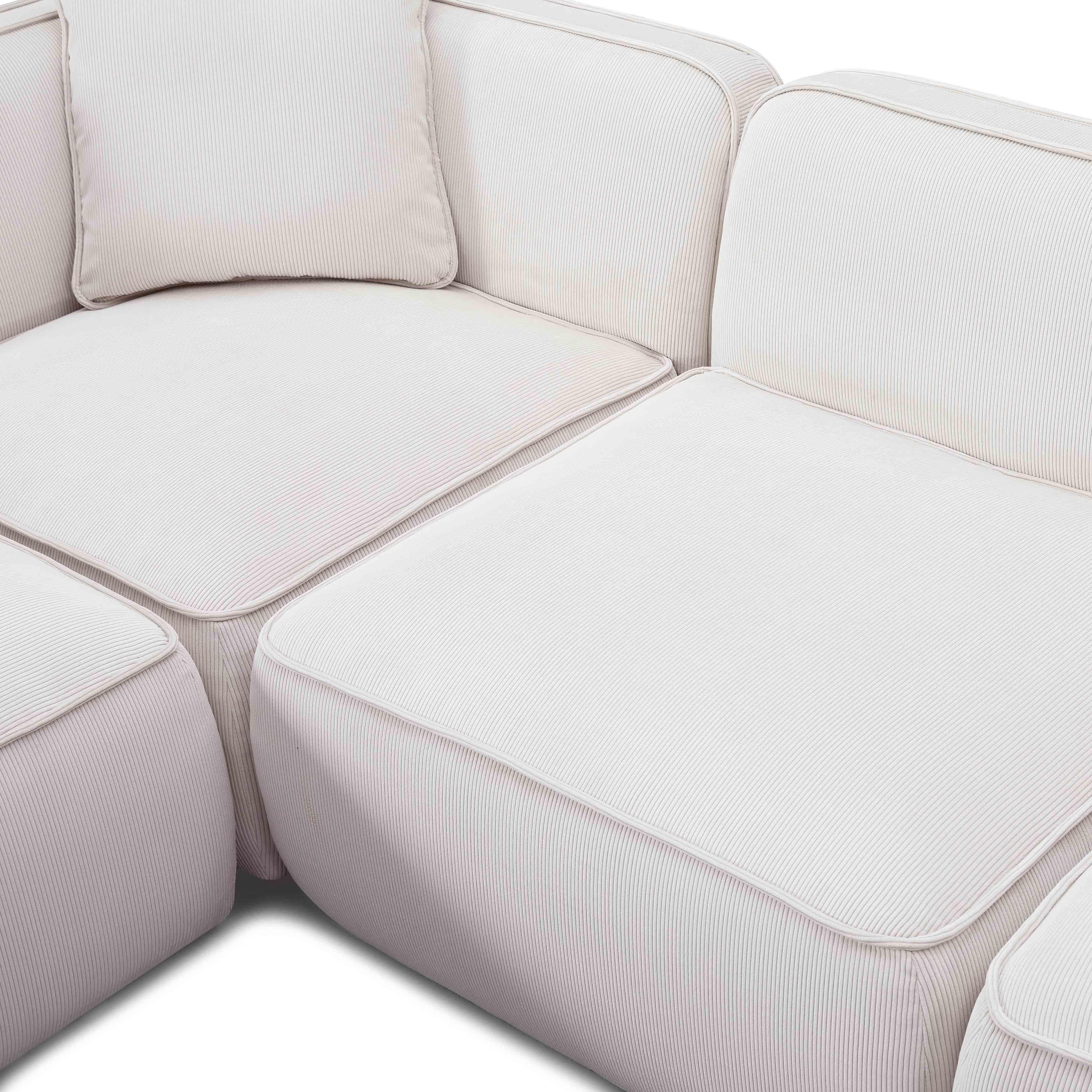 Travie 5-Piece Performance Corduroy Velvet Modular L-Sectional