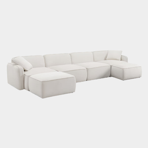 Travie Performance Corduroy Velvet 6-Piece Modular U-Sectional