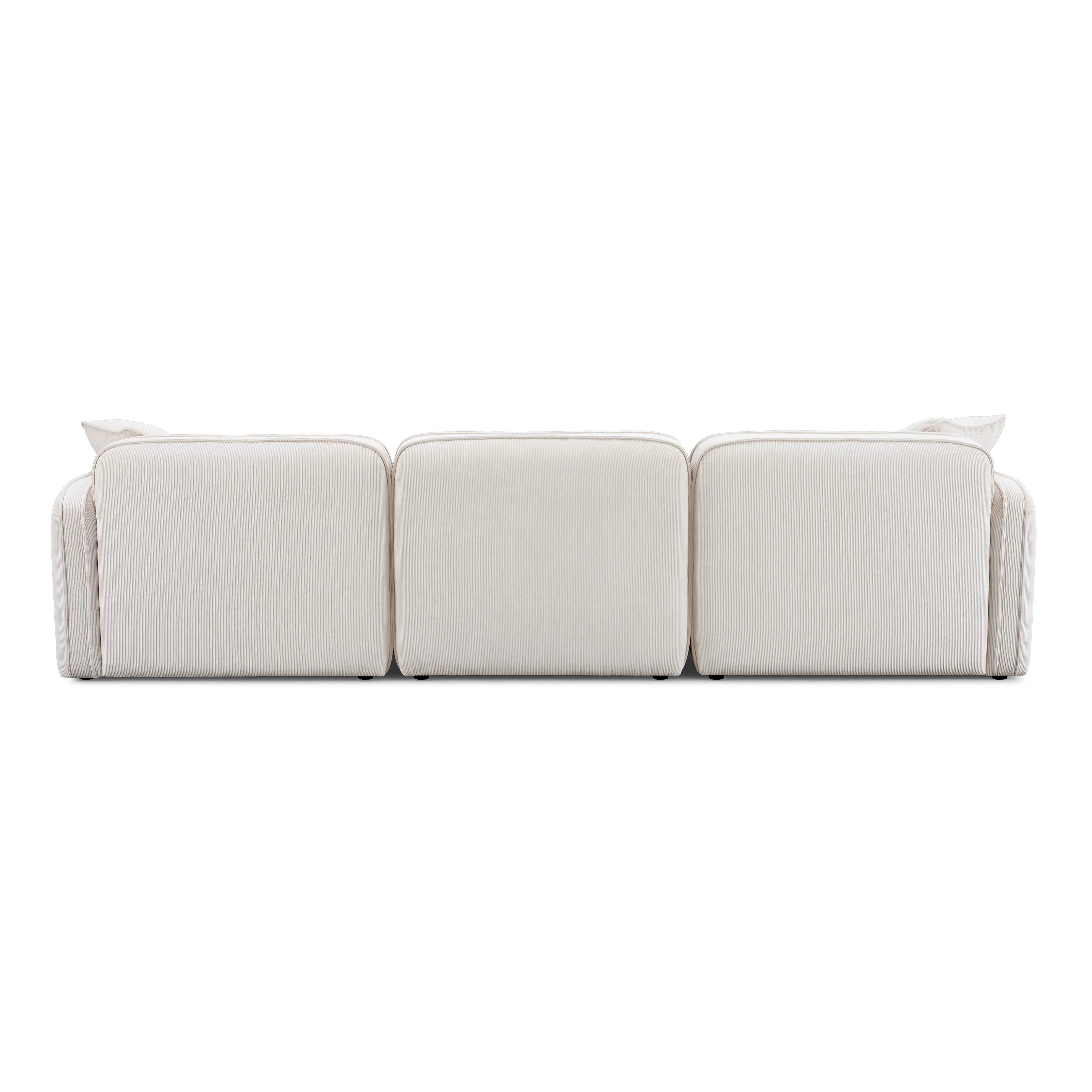 Travie 112" Performance Corduroy Velvet Modular Sofa