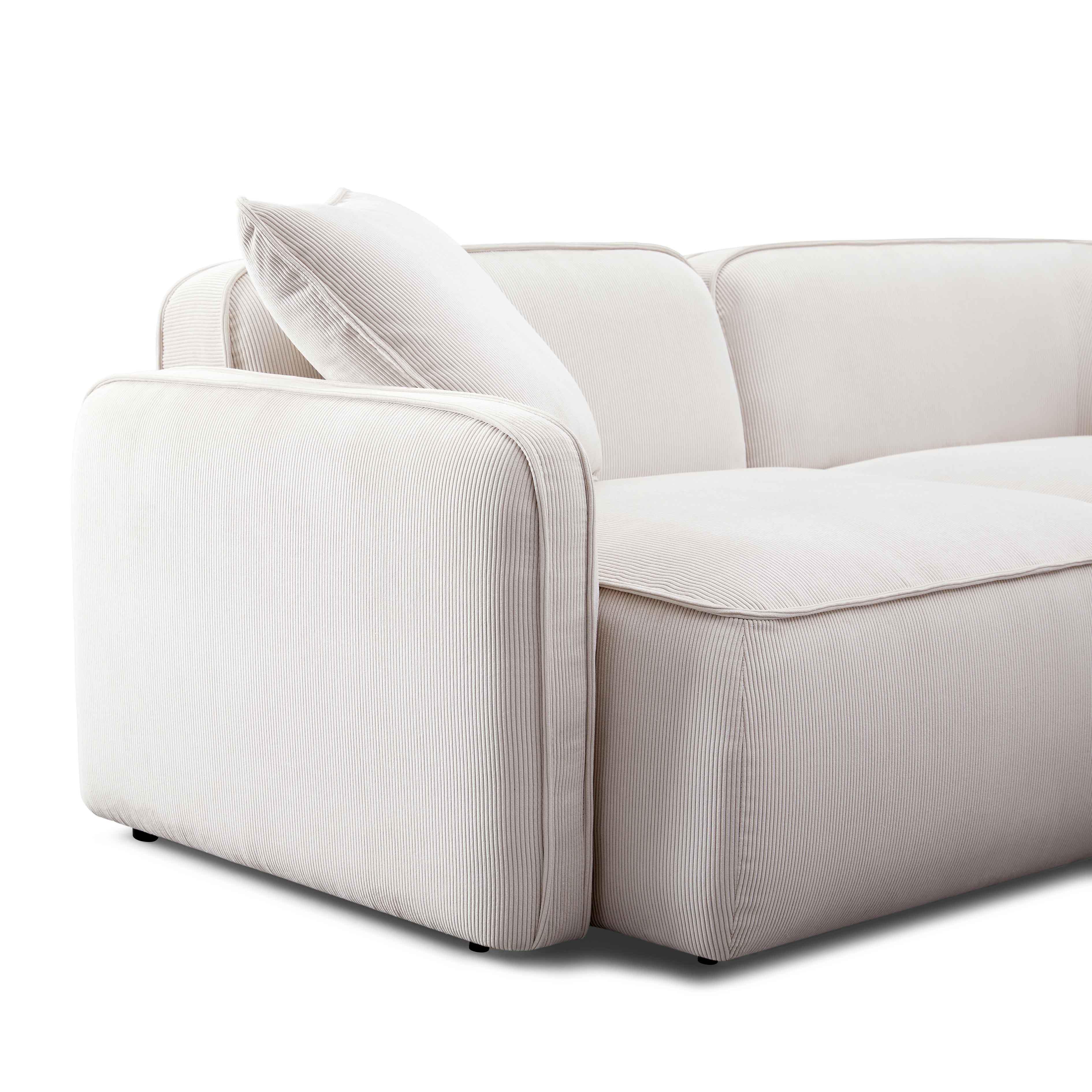 Travie 112" Performance Corduroy Velvet Modular Sofa