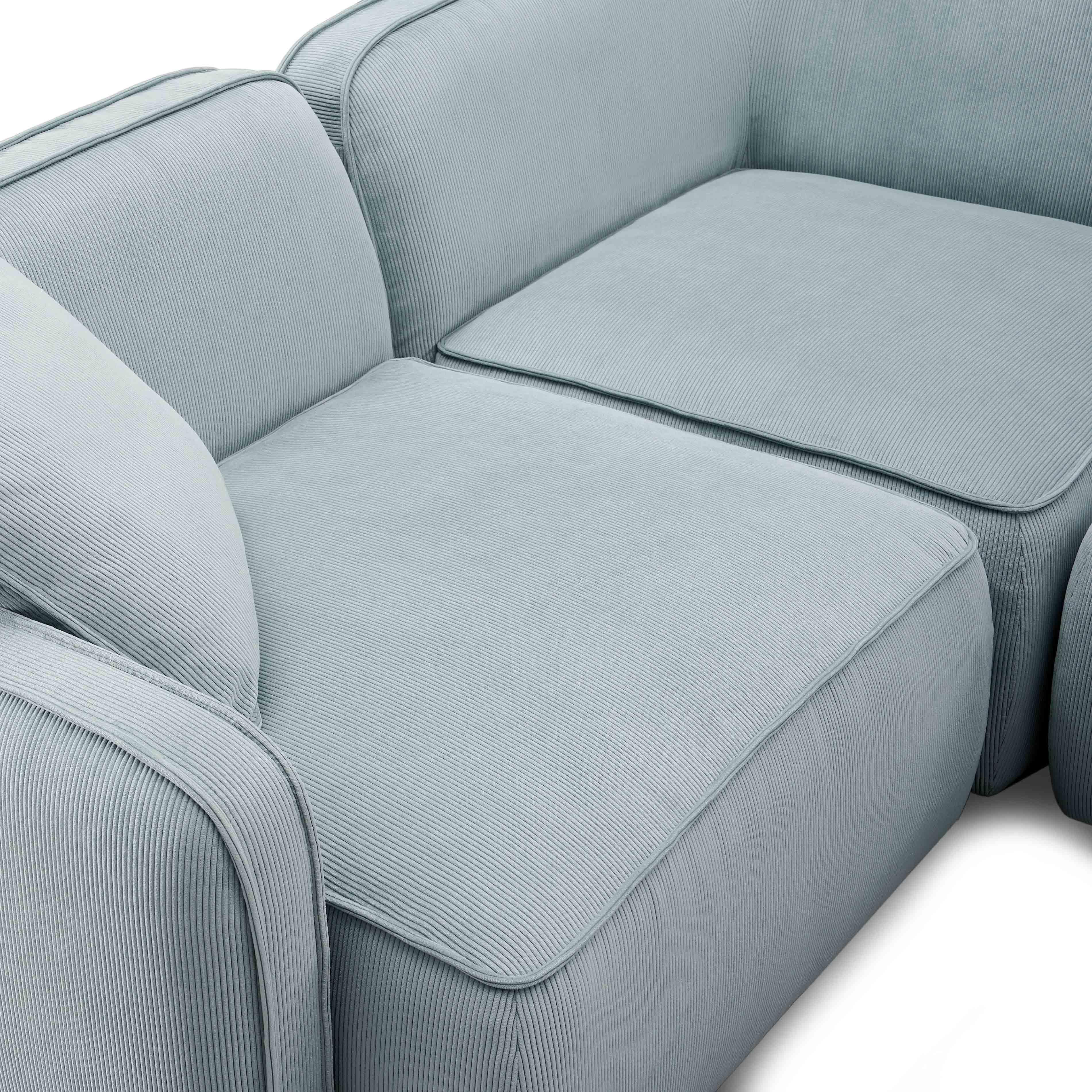 Travie 4-Piece Performance Corduroy Velvet Modular Sectional