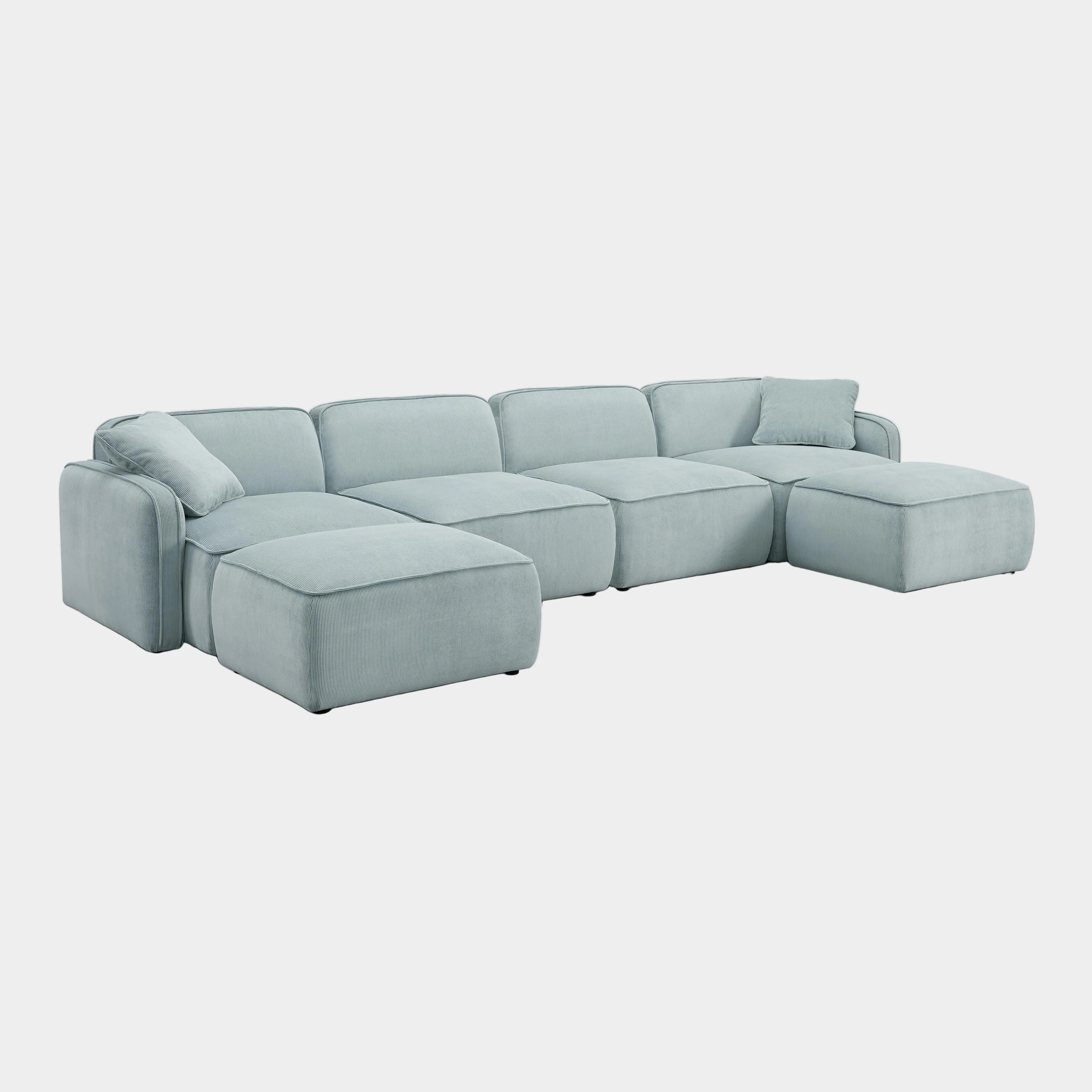 Travie 6-Piece Performance Corduroy Velvet Modular U-Sectional