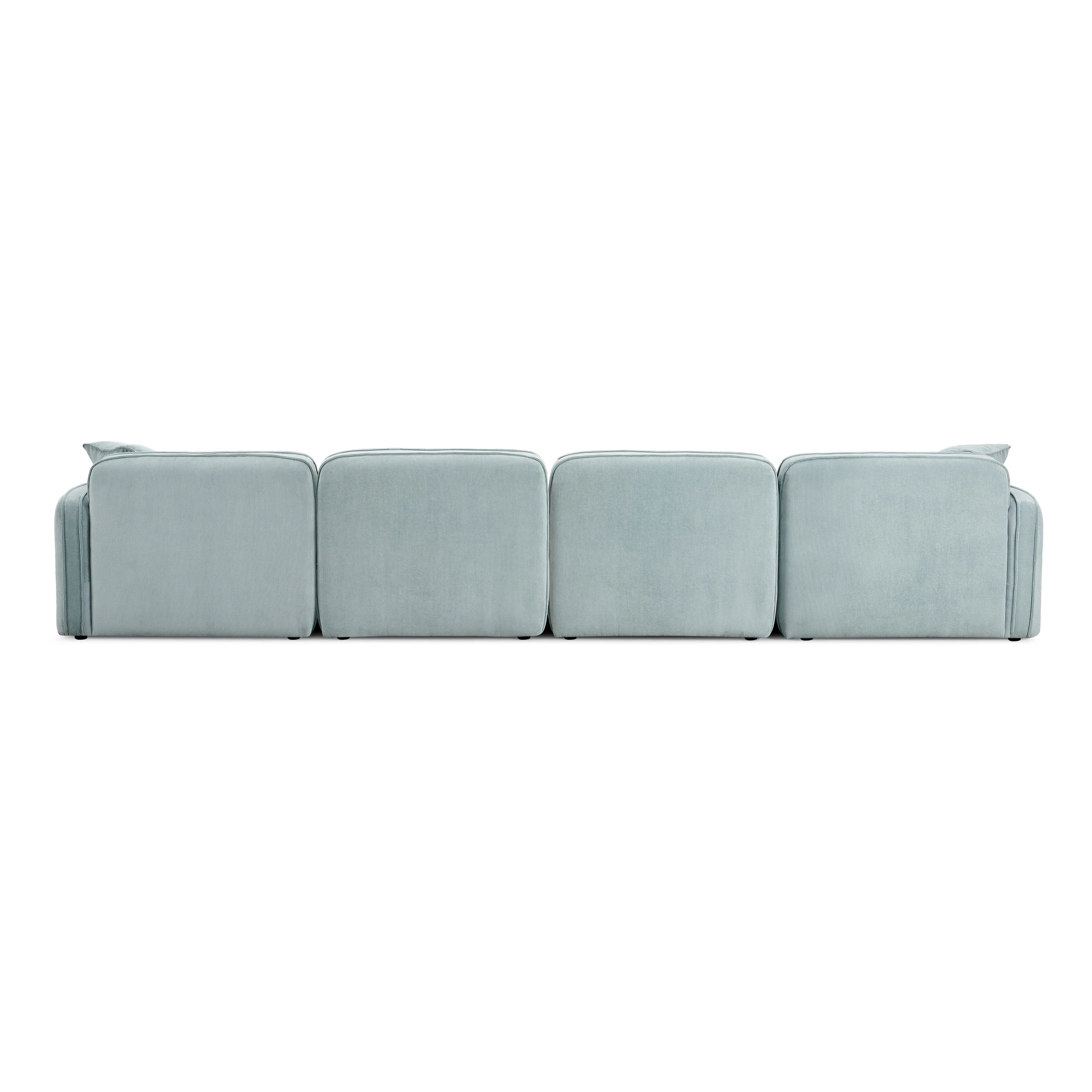 Travie 6-Piece Performance Corduroy Velvet Modular U-Sectional