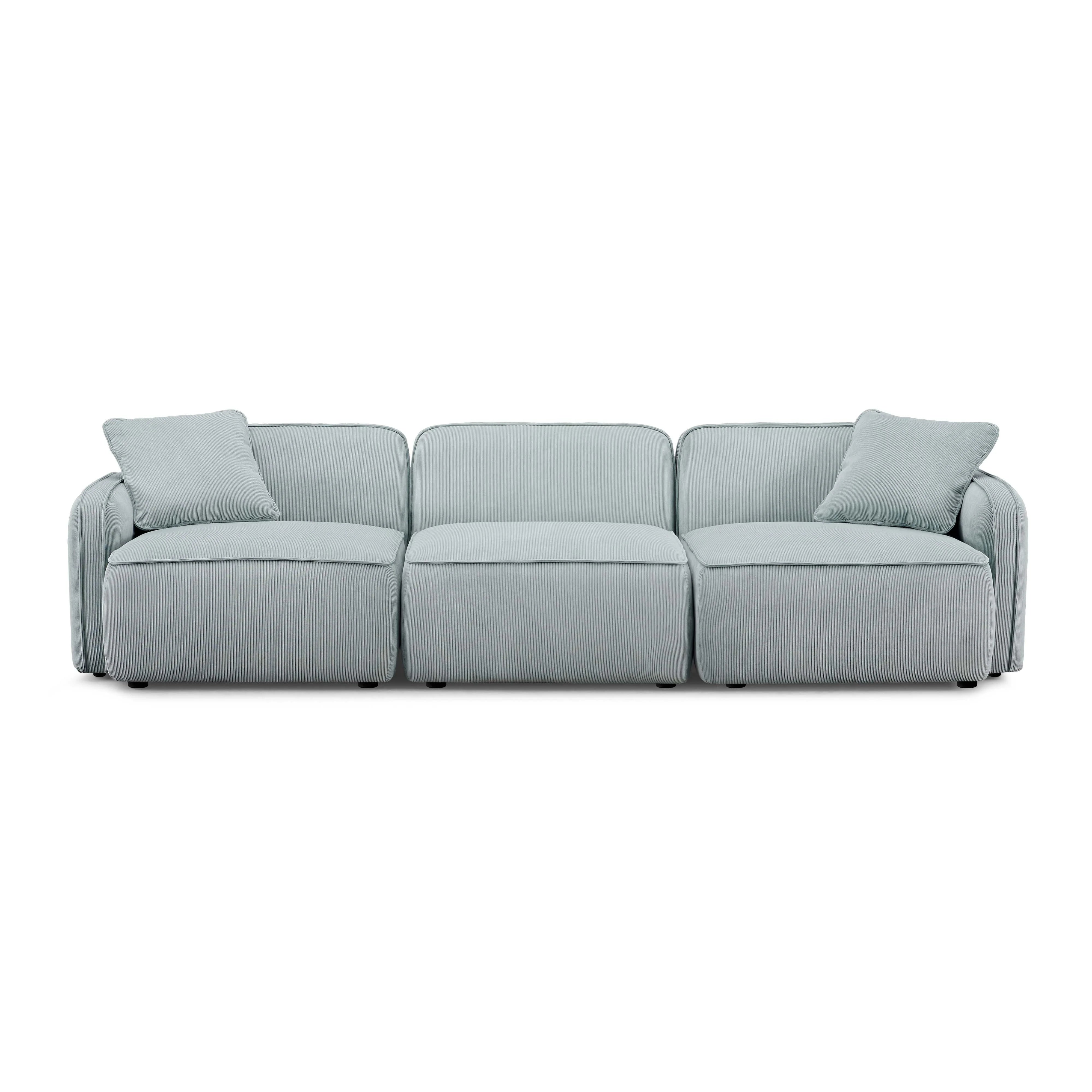 Travie 112" Performance Corduroy Velvet Modular Sofa