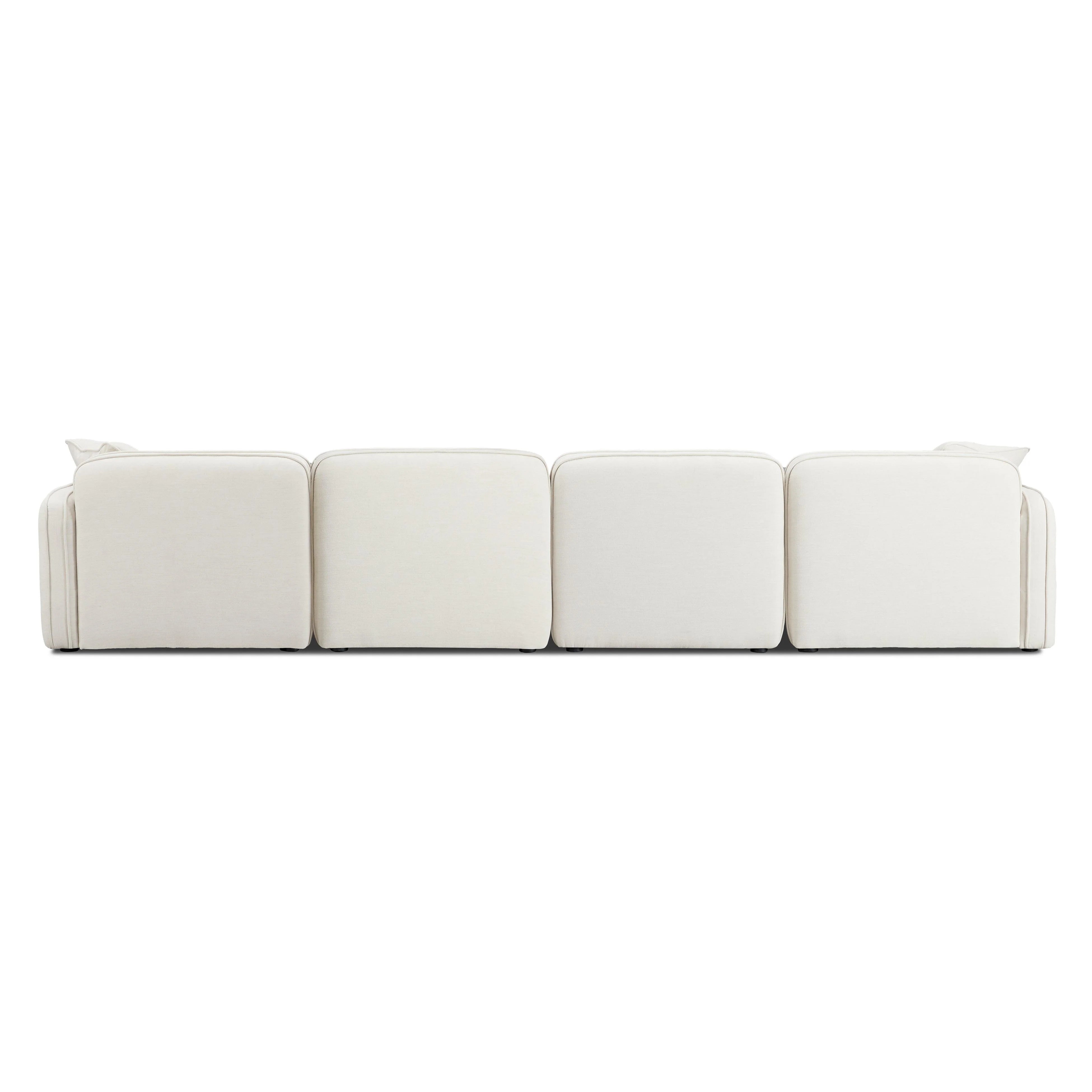 Travie 6-Piece Sand Upcycled Performance Linen Modular U-Sectional