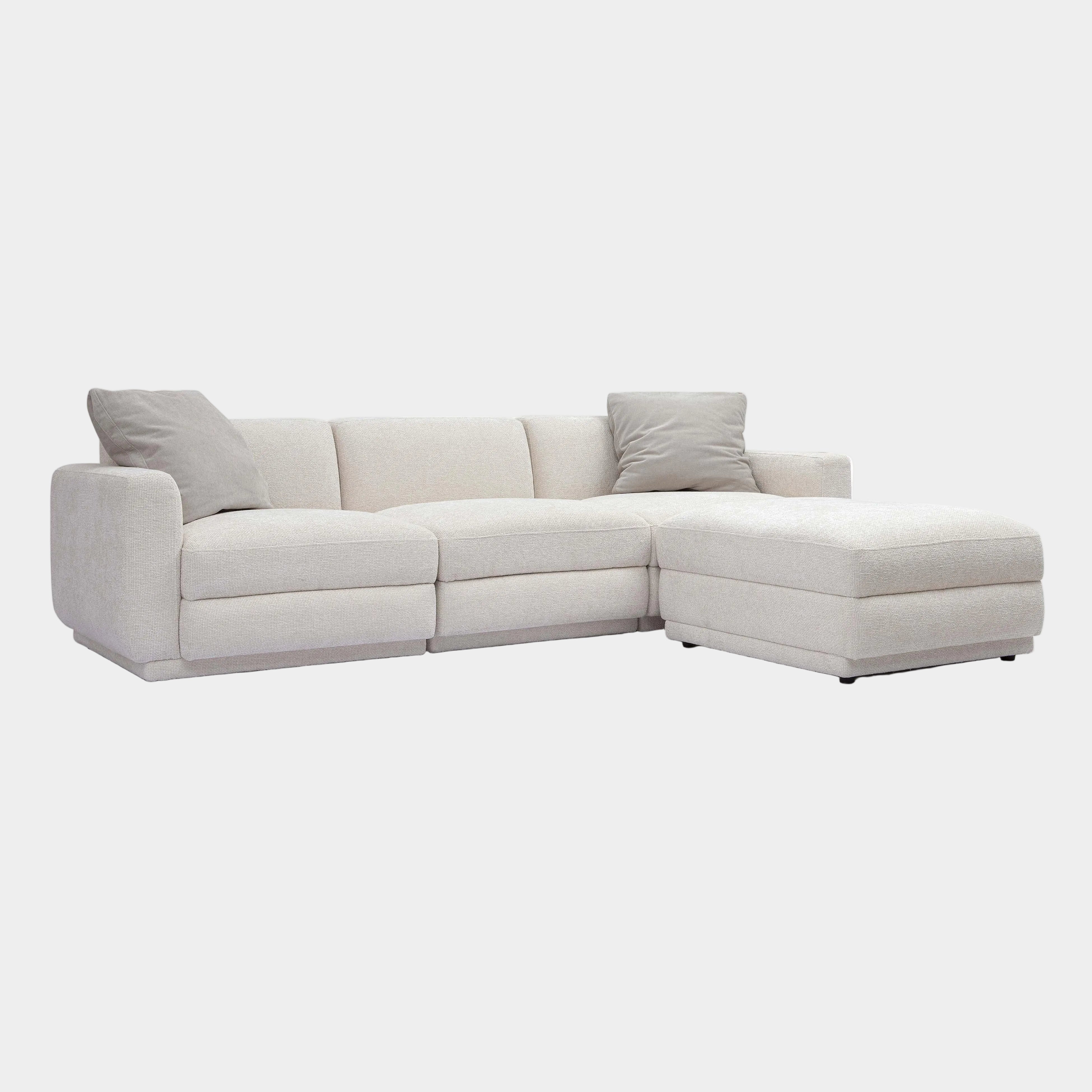Perry 4-Piece Cream Performance Chenille Modular Sectional