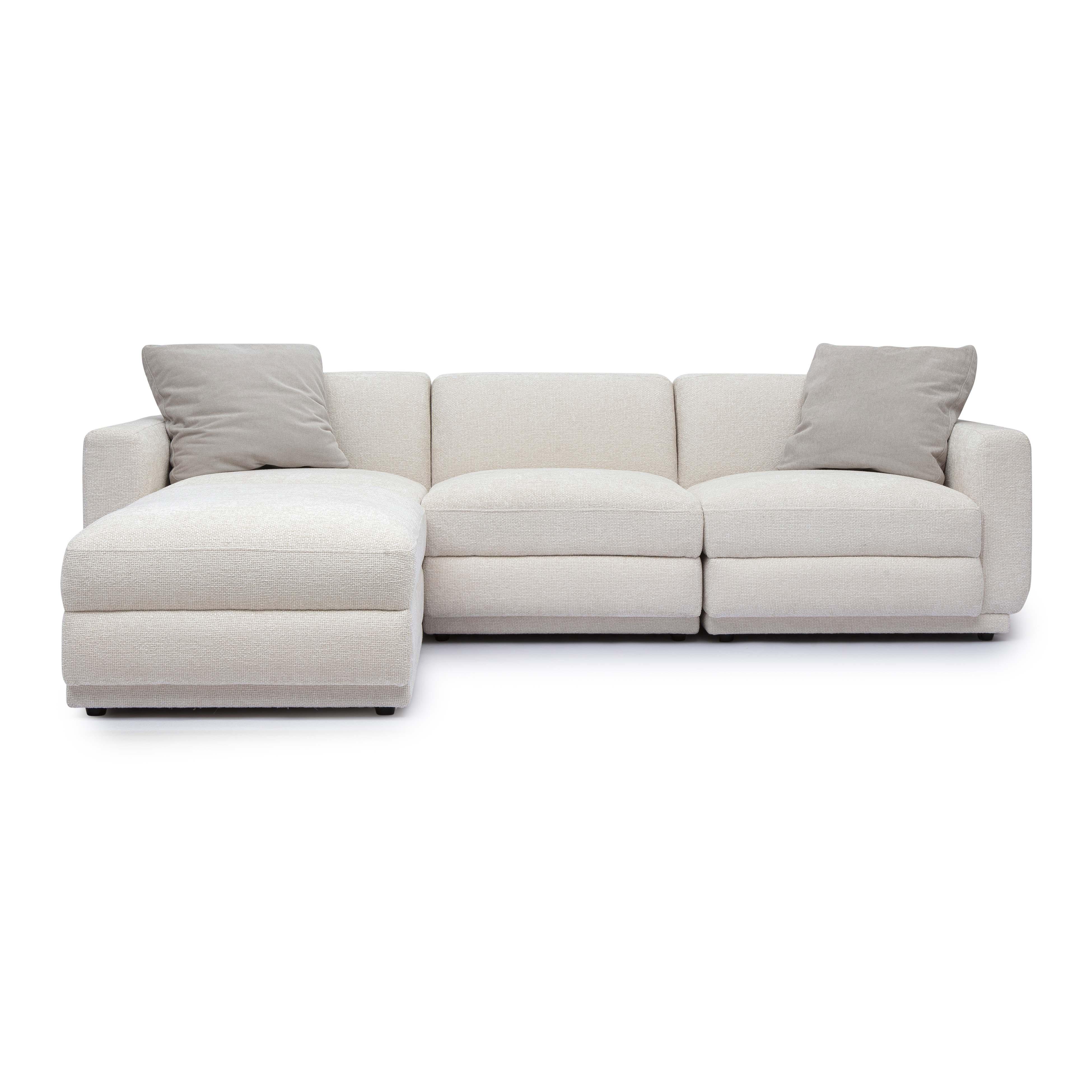 Perry 4-Piece Cream Performance Chenille Modular Sectional