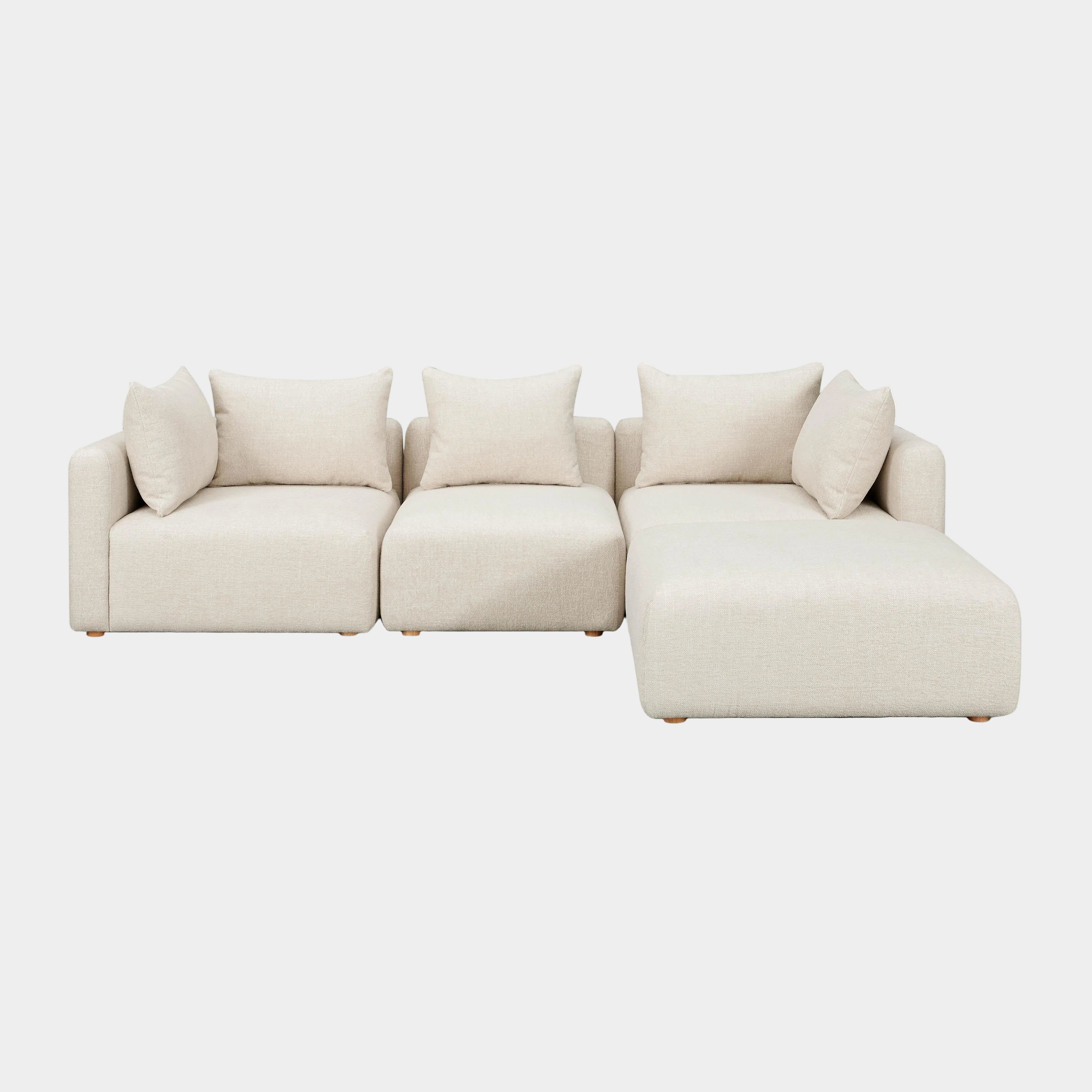 Hangover 4-Piece Contract-Grade Textured Fabric Modular Sectional