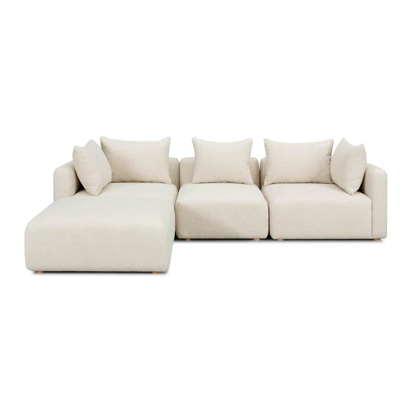 Hangover Heavy Textured Fabric 4-Piece Modular Sectional