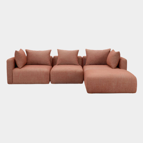 Hangover Heavy Textured Fabric 4-Piece Modular Sectional