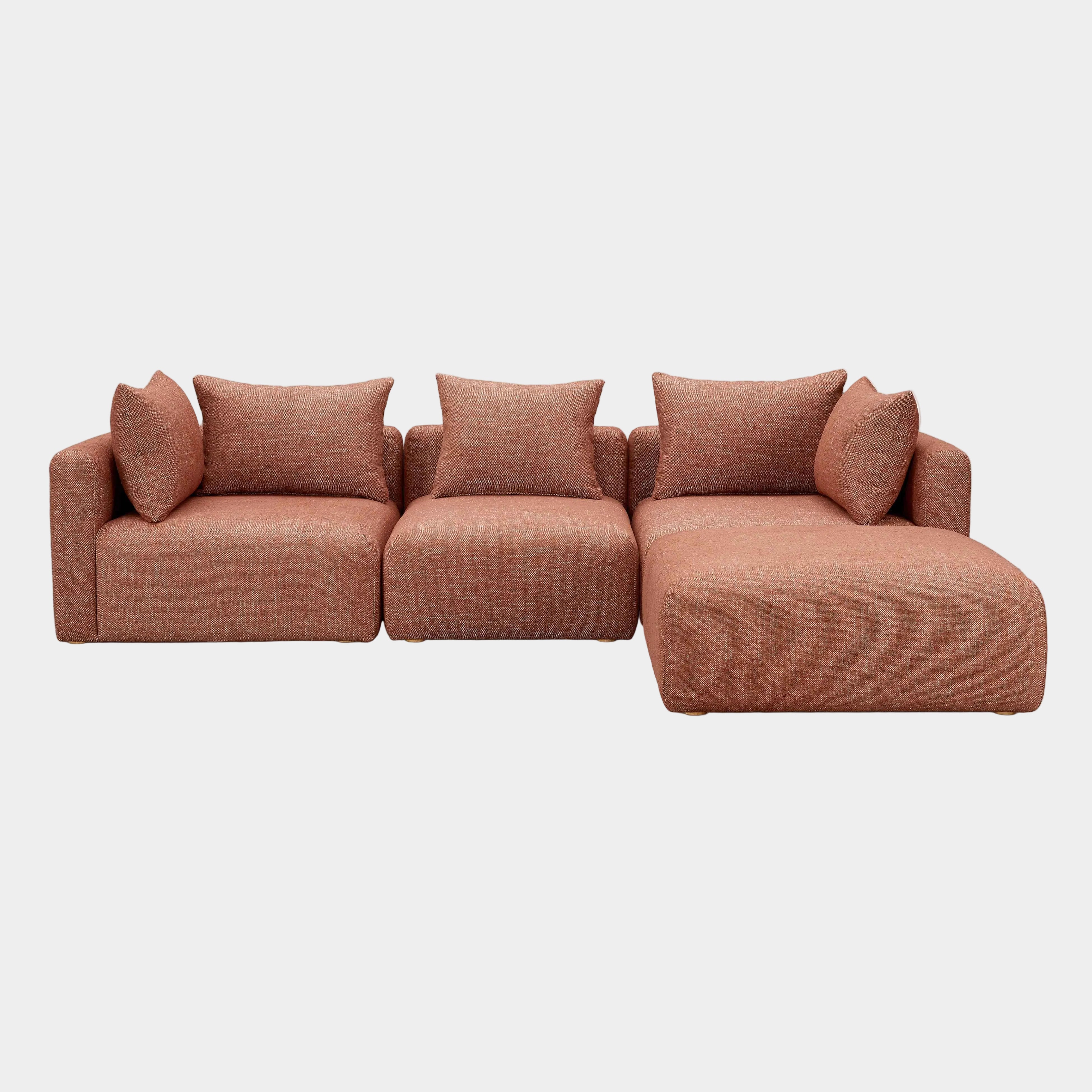 Hangover 4-Piece Contract-Grade Textured Fabric Modular Sectional