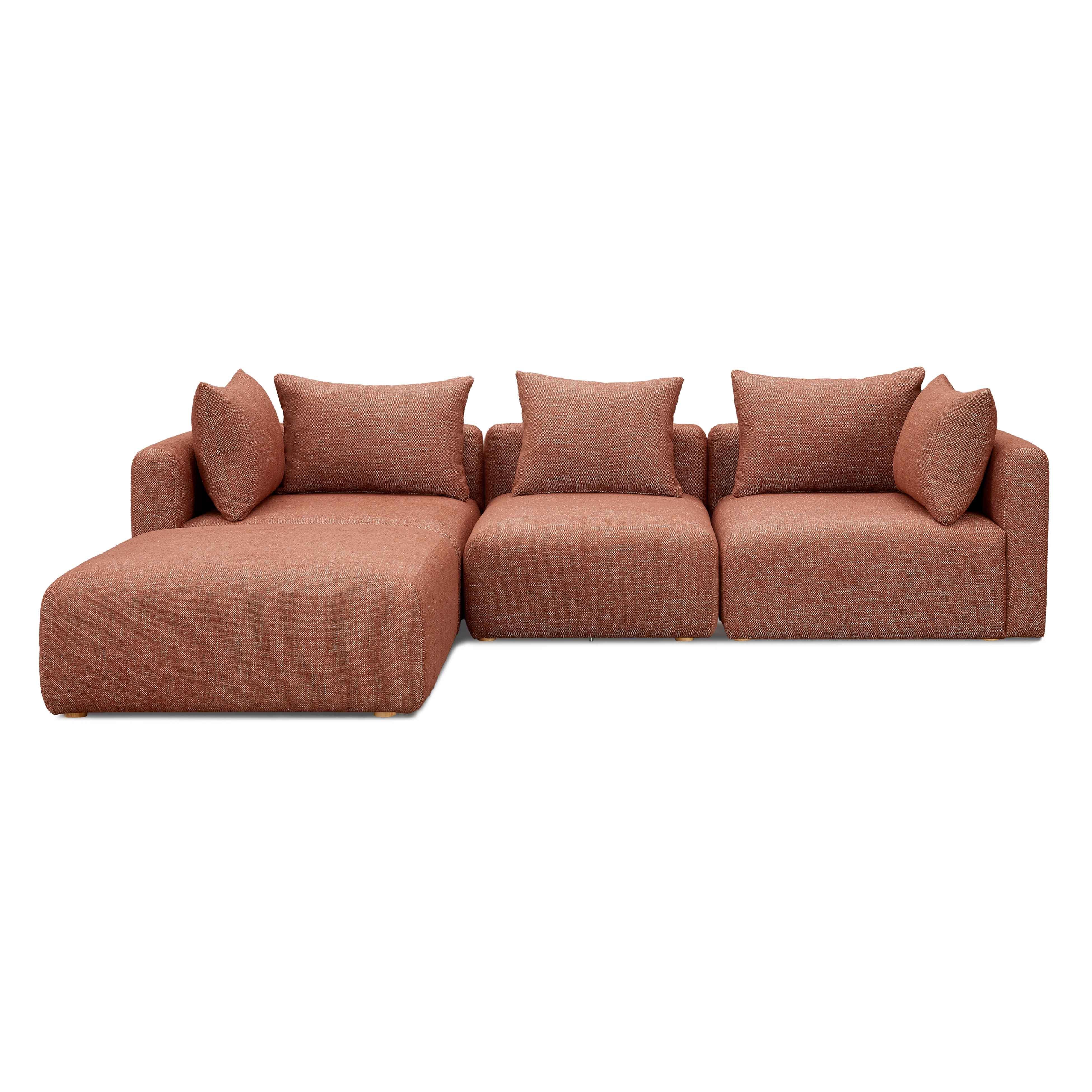 Hangover 4-Piece Contract-Grade Textured Fabric Modular Sectional